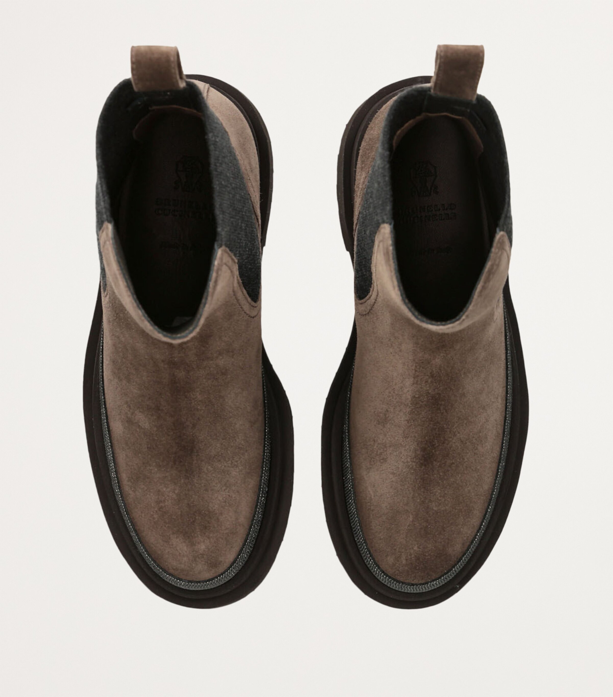 Brunello Cucinelli Suede Monili-Detail Chelsea Boots