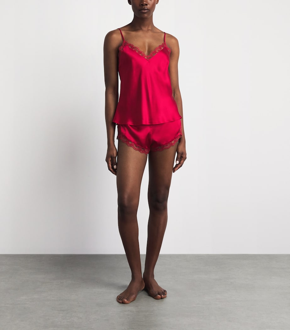 Simone Perele Womens Silk-Blend Love Me Shorts Opera Red Image 2