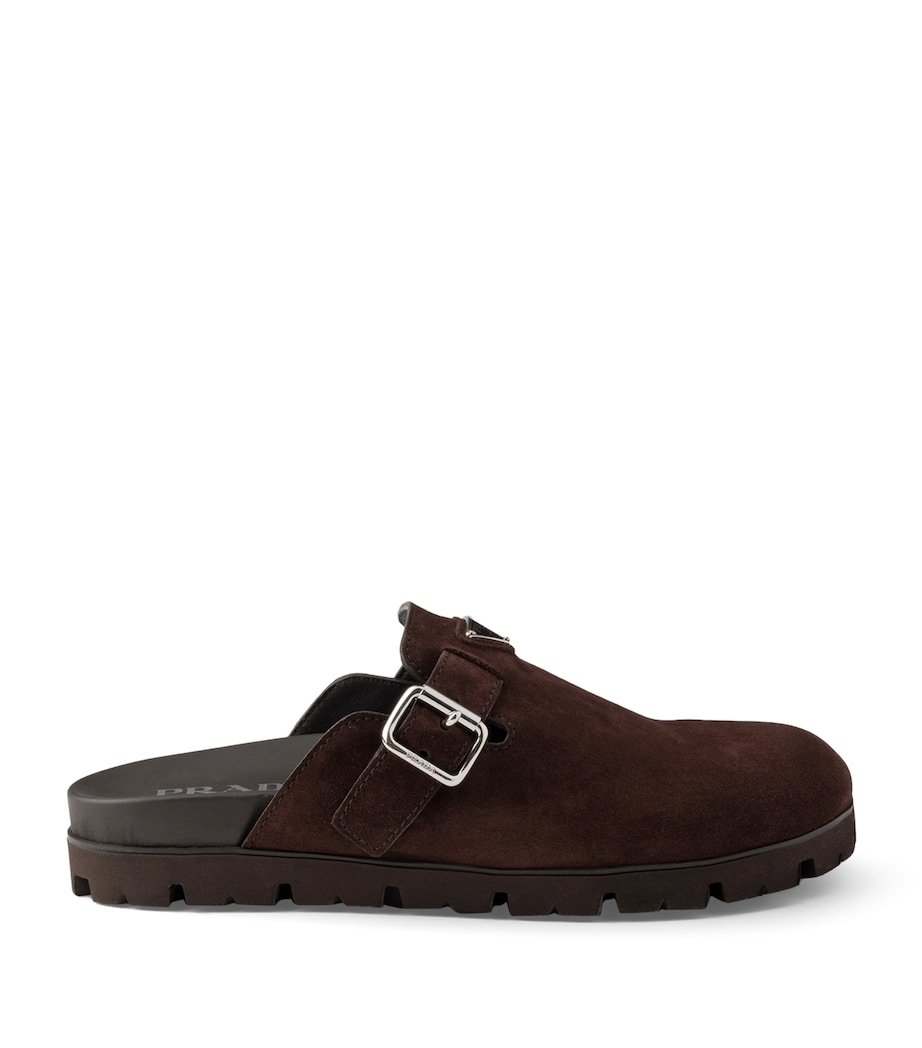 Prada Suede Buckle Mules Image 1