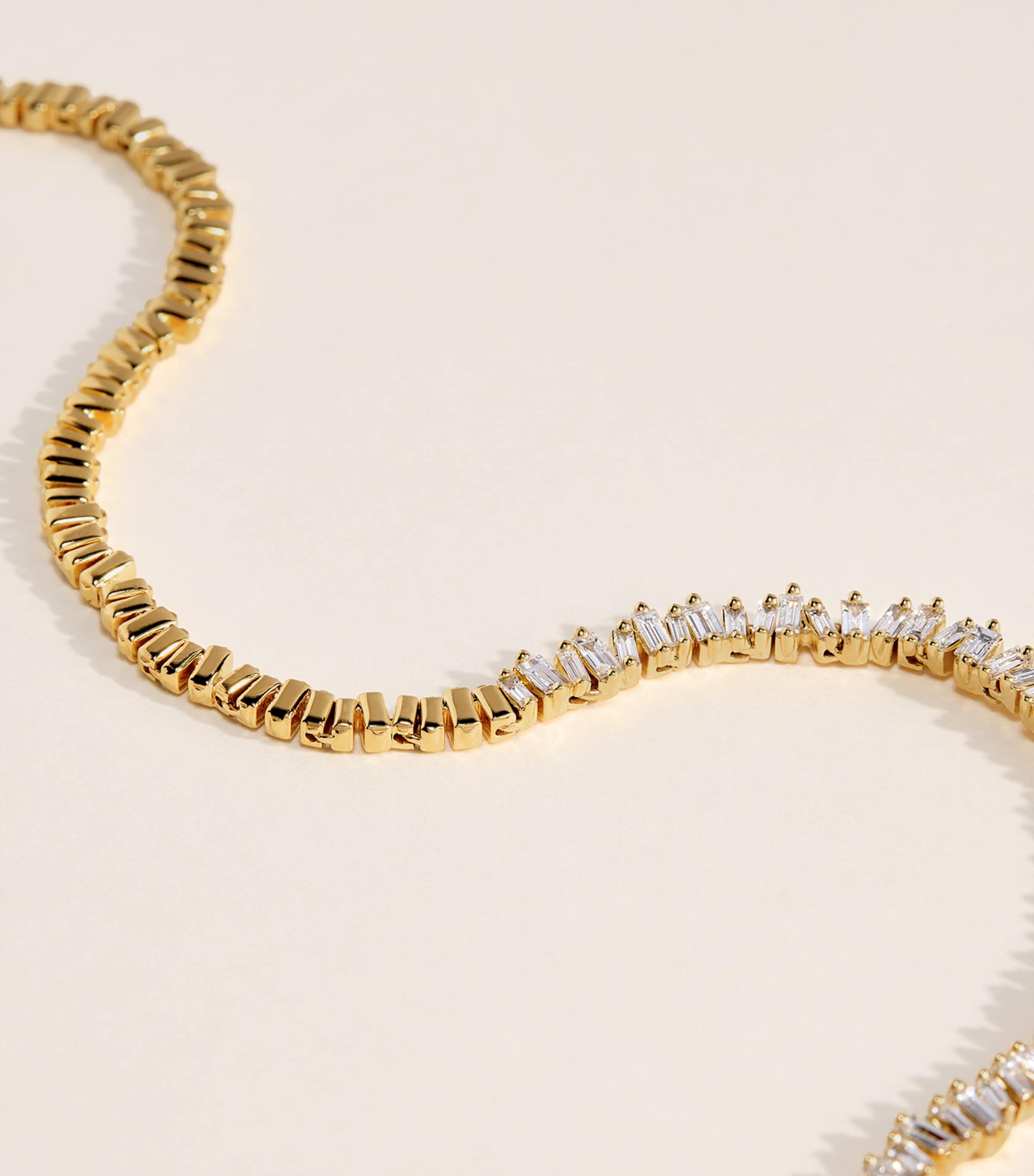 Suzanne Kalan Yellow Gold and Diamond Classic Fireworks Tennis Necklace Yg/wd Image 5