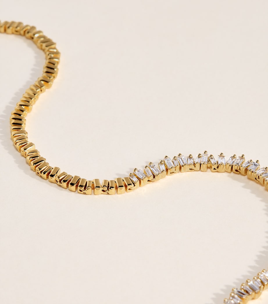 Suzanne Kalan Yellow Gold and Diamond Classic Fireworks Tennis Necklace Yg/wd Image 5