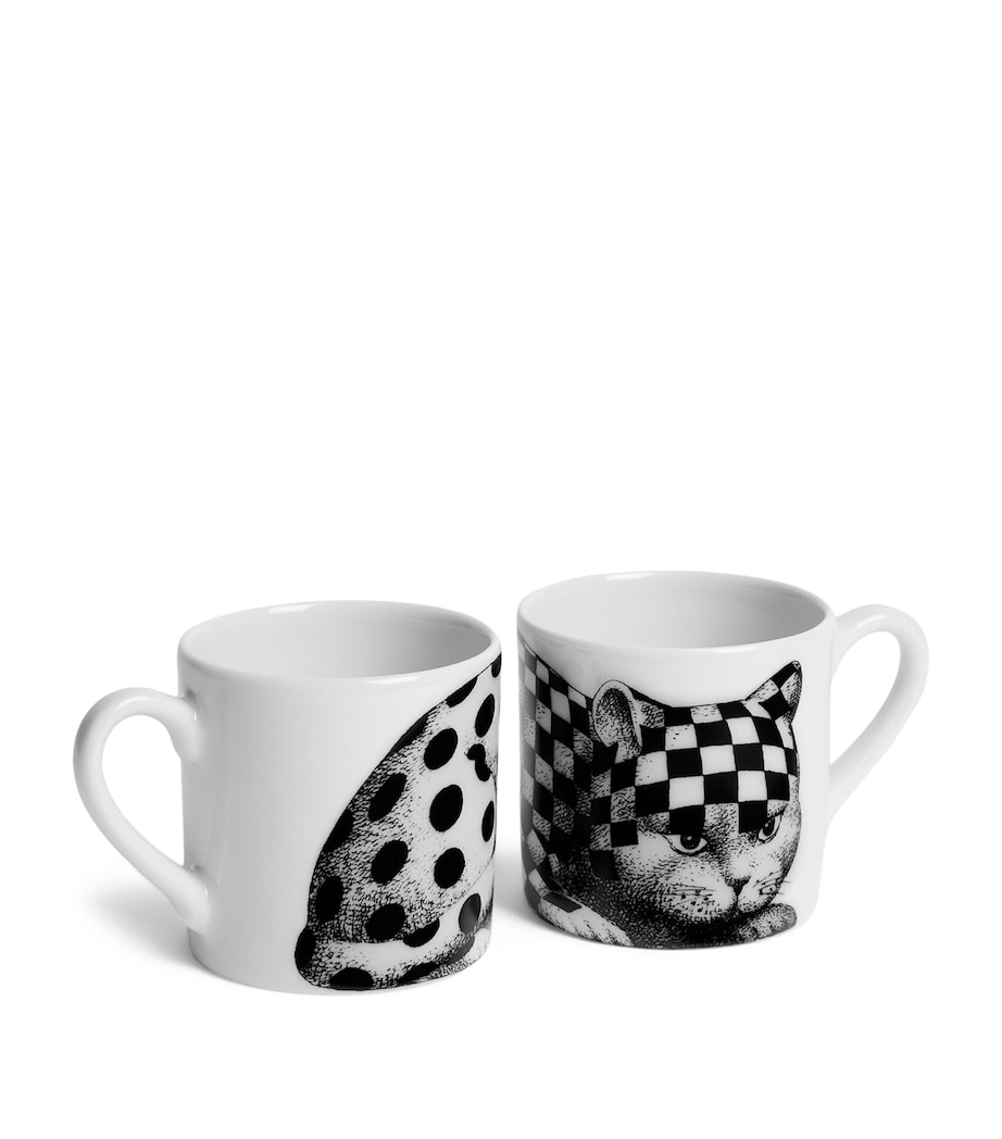Set of 2 High Fidelity Coffee Cups and Saucers MULTI Image 4