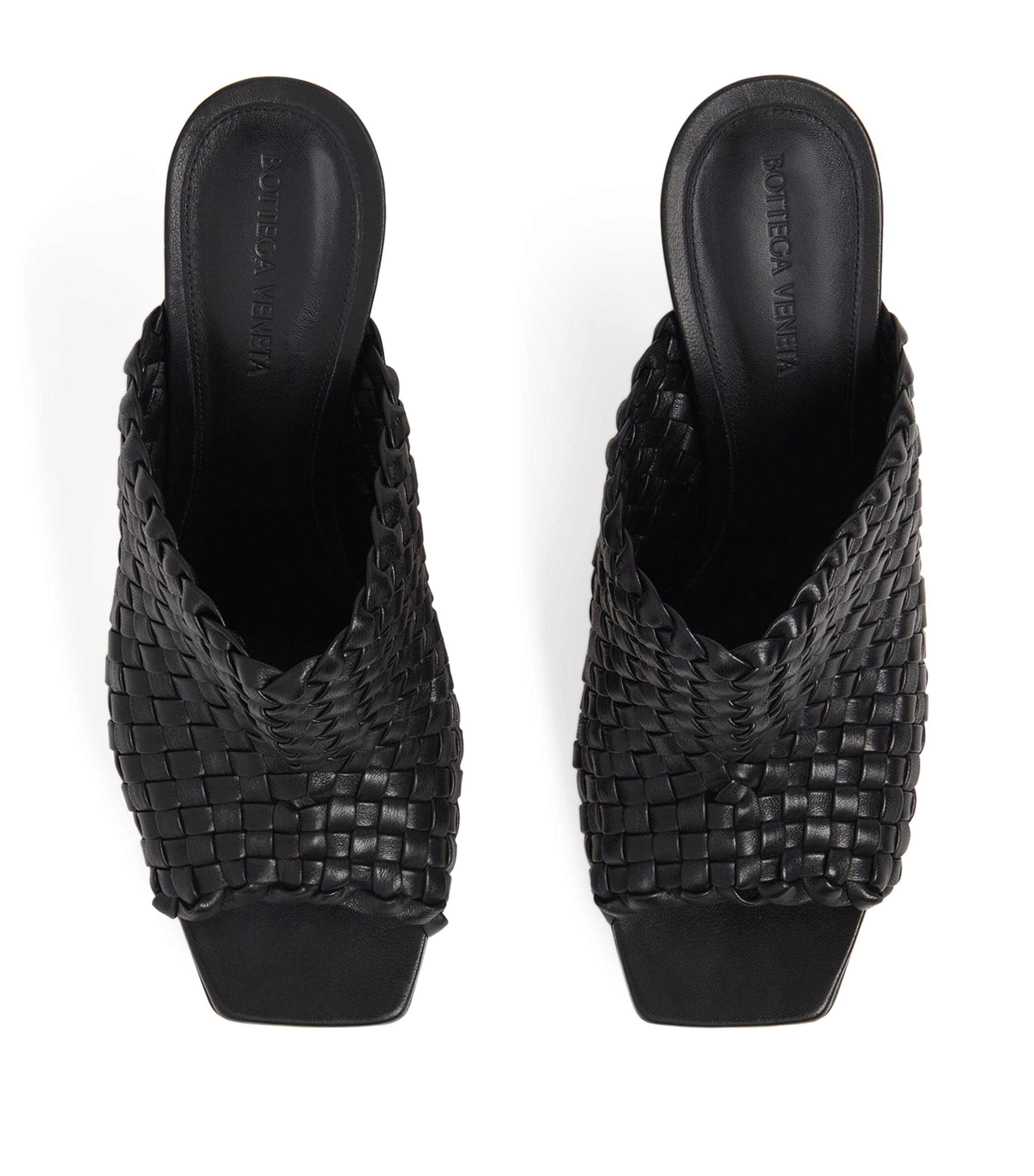 Leather Intreccio Knot Mules 90 NERO/NERO Image 3