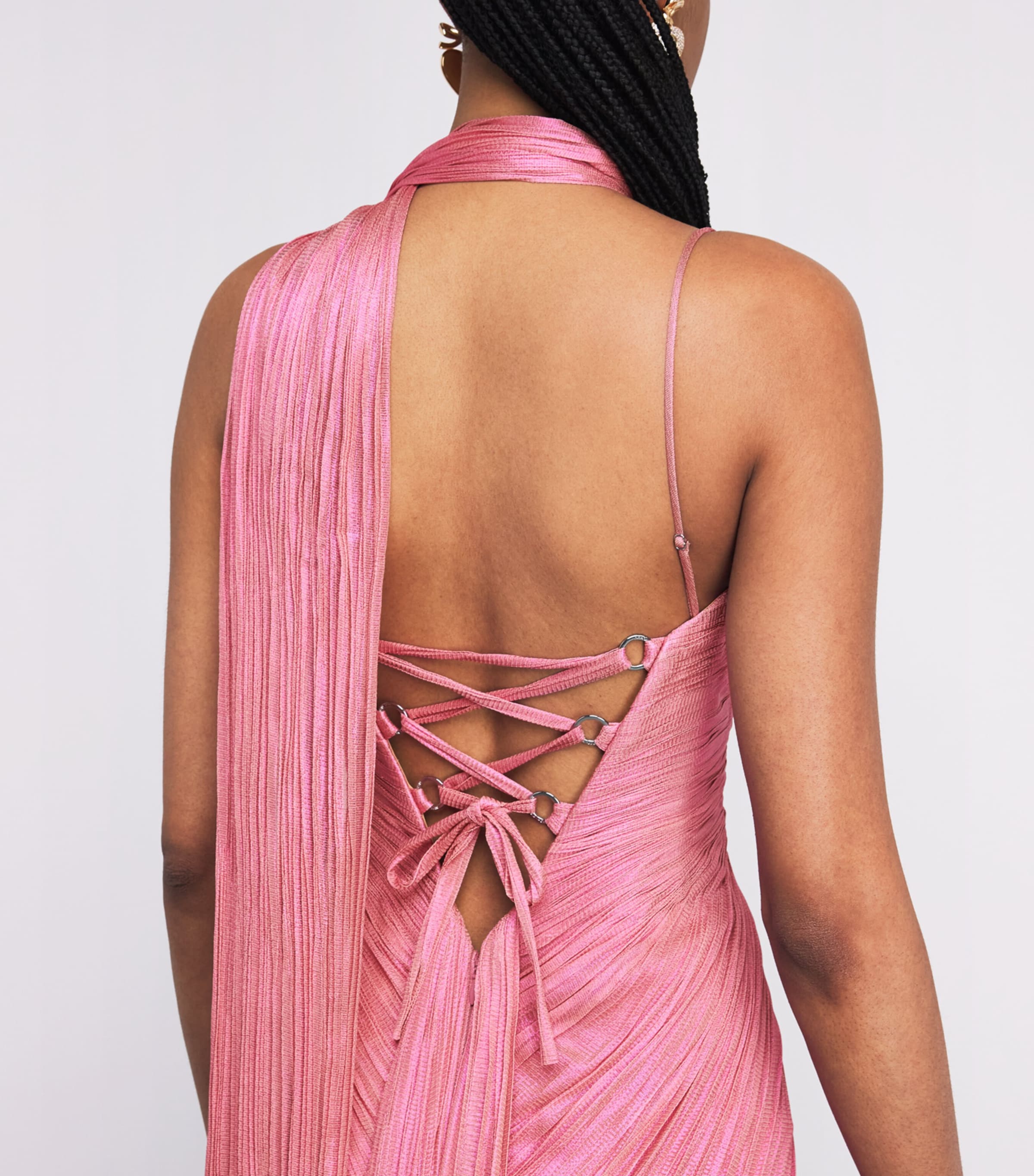 Maria Lucia Hohan Womens Silk Cut-Out Tonia Maxi Dress Sorbet Image 5