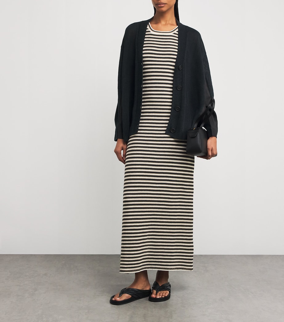 MAX&Co. Womens Linen-Blend Caridgan Black Image 2