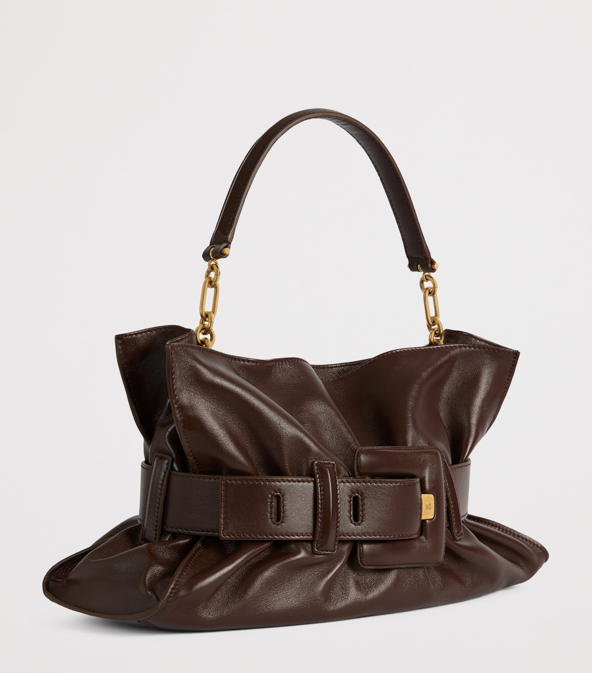 Balmain Medium Leather Anthem Shoulder Bag Marron Fonce Image 3