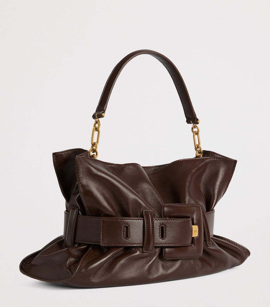 Balmain Medium Leather Anthem Shoulder Bag Marron Fonce Image 3