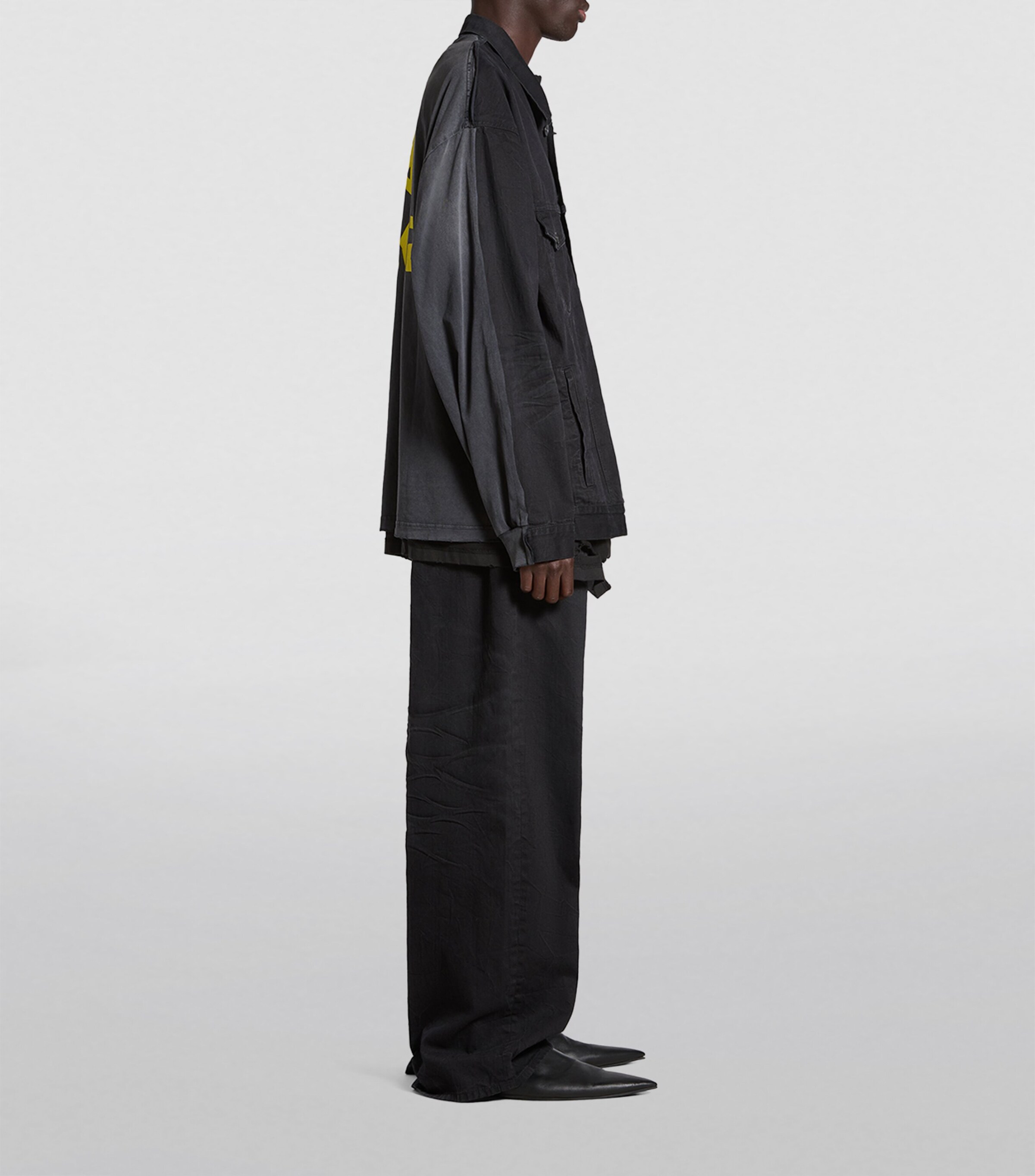 Balenciaga Mens Denim Oversized Hybrid Jacket Image 5