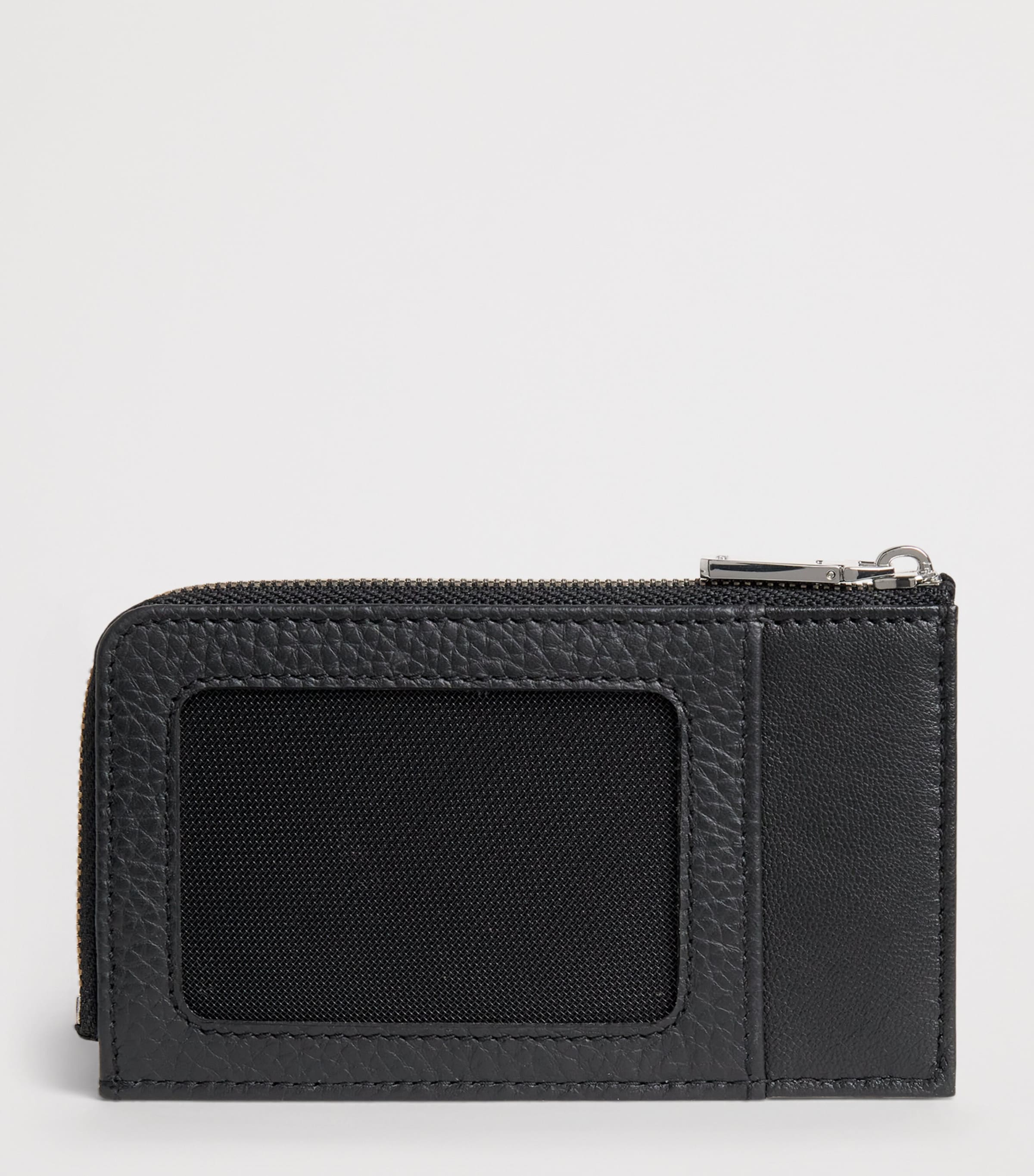 BOSS Grained Leather Crosstown Card Holder Black Image 2
