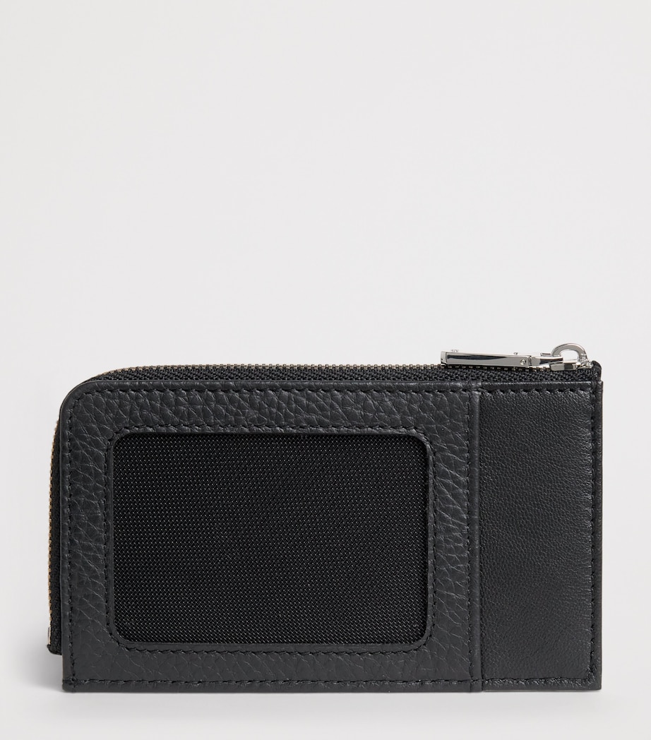 BOSS Grained Leather Crosstown Card Holder Black Image 2