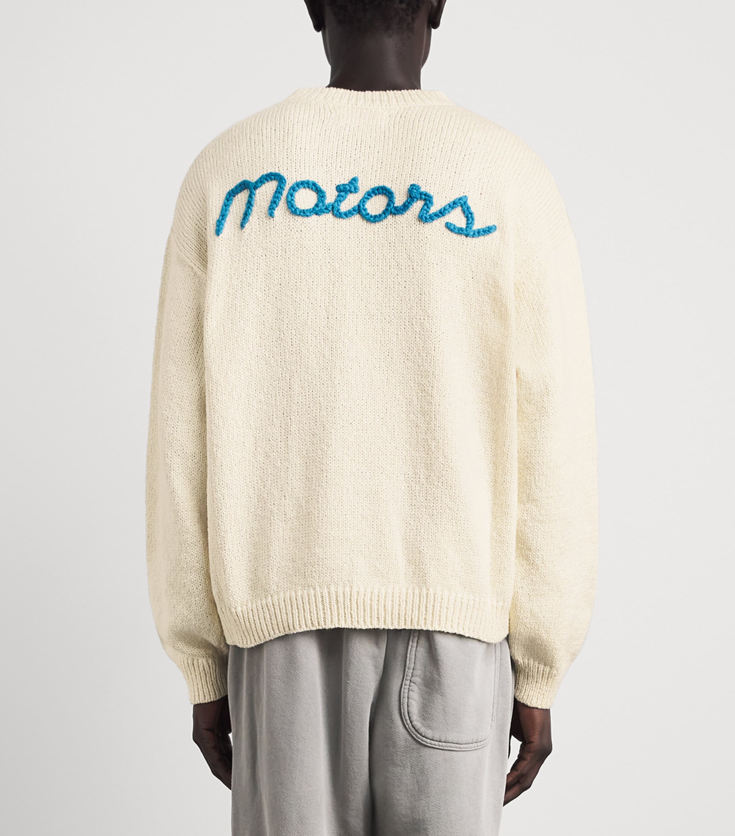 Cherry Los Angeles Mens Cotton Motors Sweater Cream Image 5