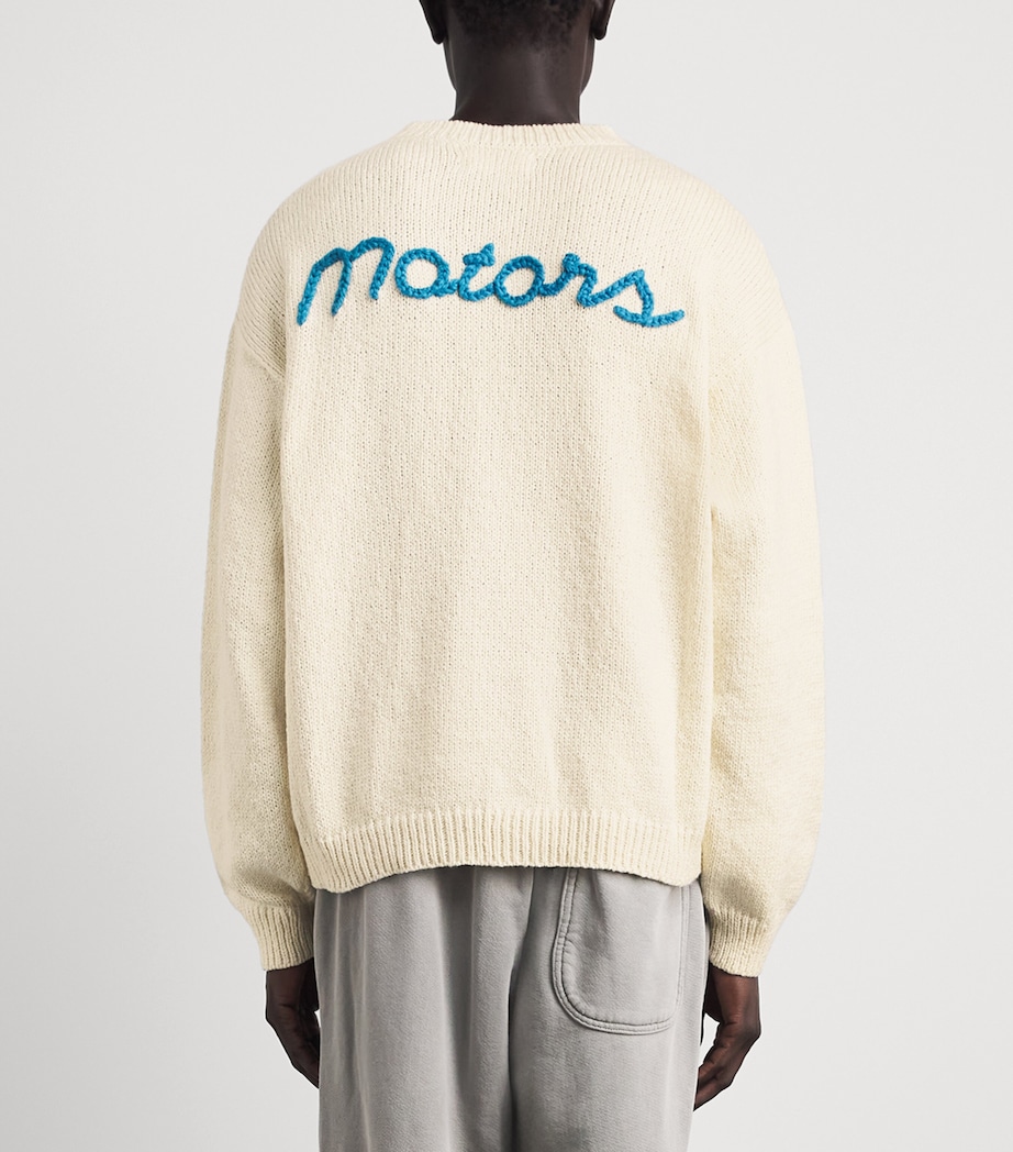 Cherry Los Angeles Mens Cotton Motors Sweater Cream Image 5