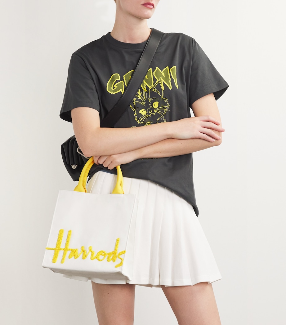Small Cotton Logo Tote Bag YELLOW Image 2