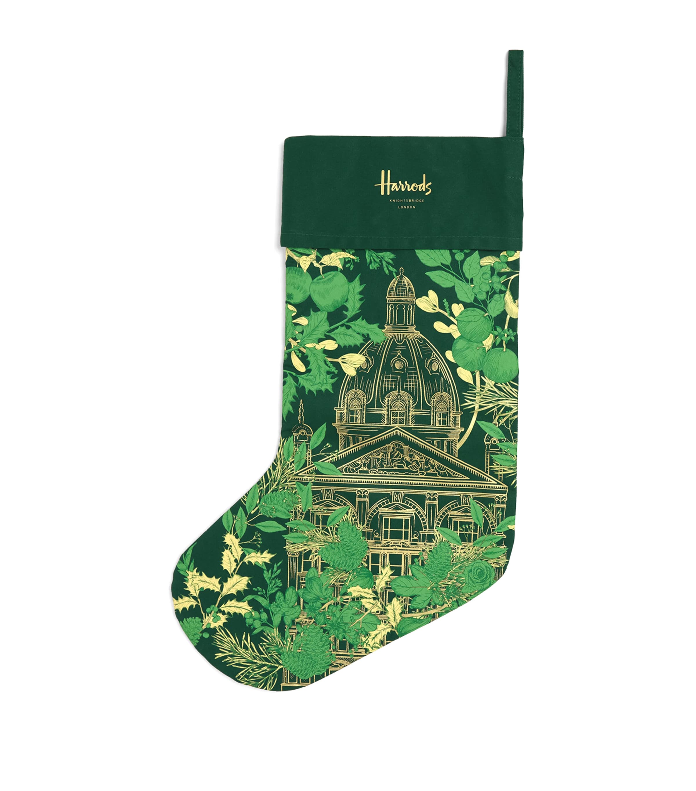 Harrods Printed Knightsbridge Stocking In Green