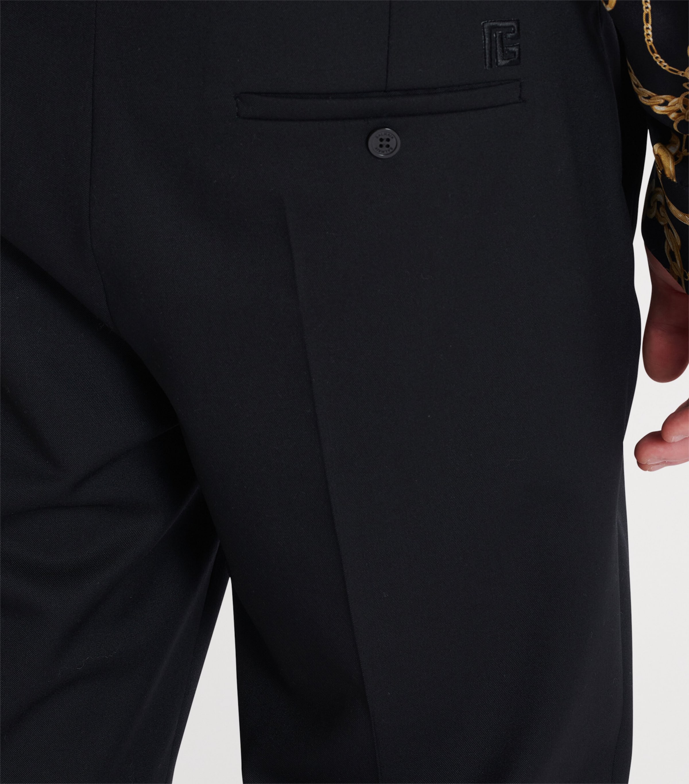 Wool Slim Tailored Trousers 0PA NOIR Image 7