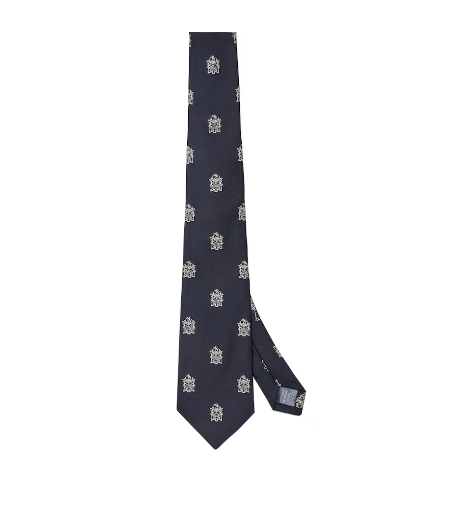 Silk Armorial Tie HOUSE NAVY Image 1
