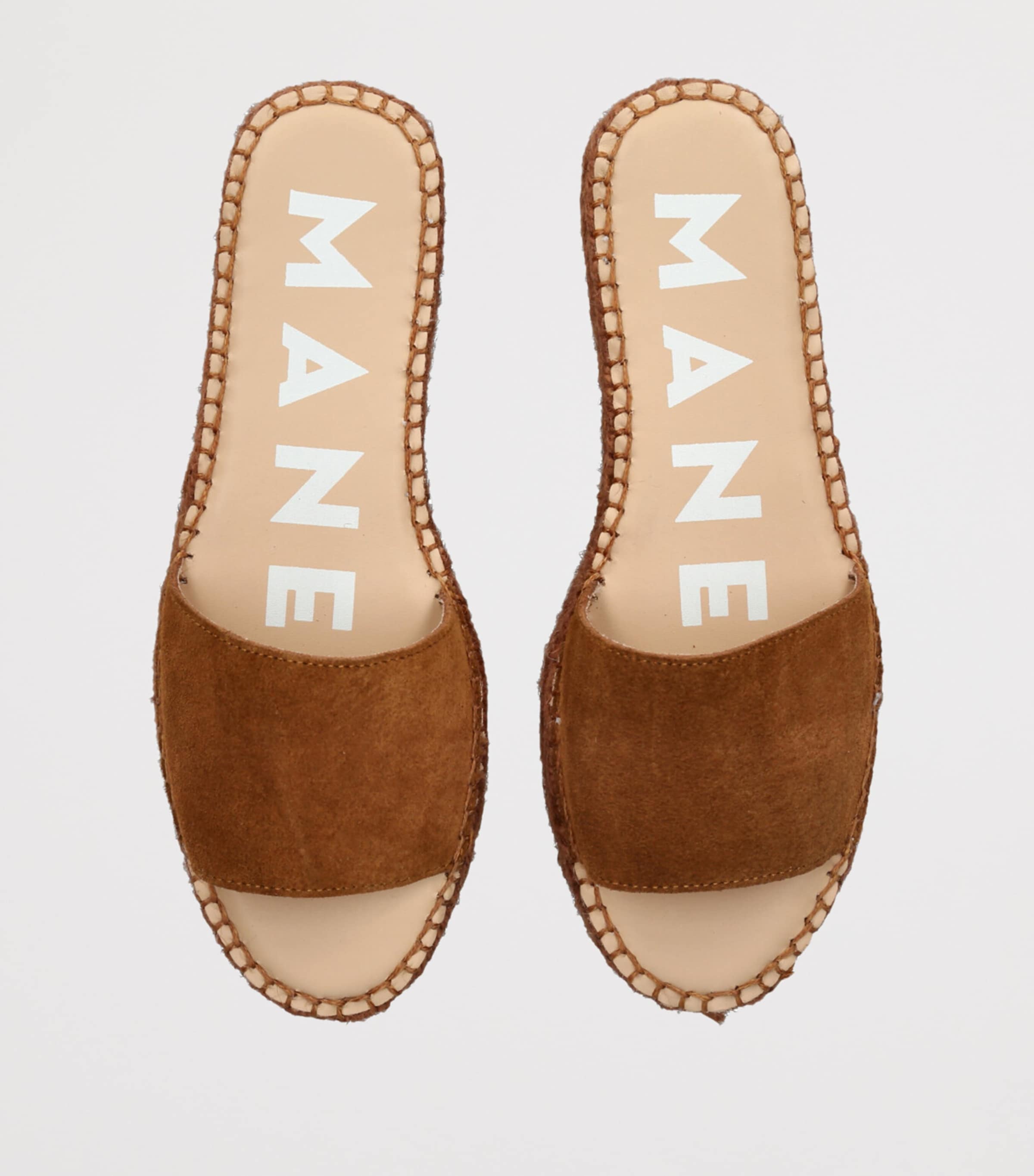 Manebi Suede Sandals Mid Brown Image 4