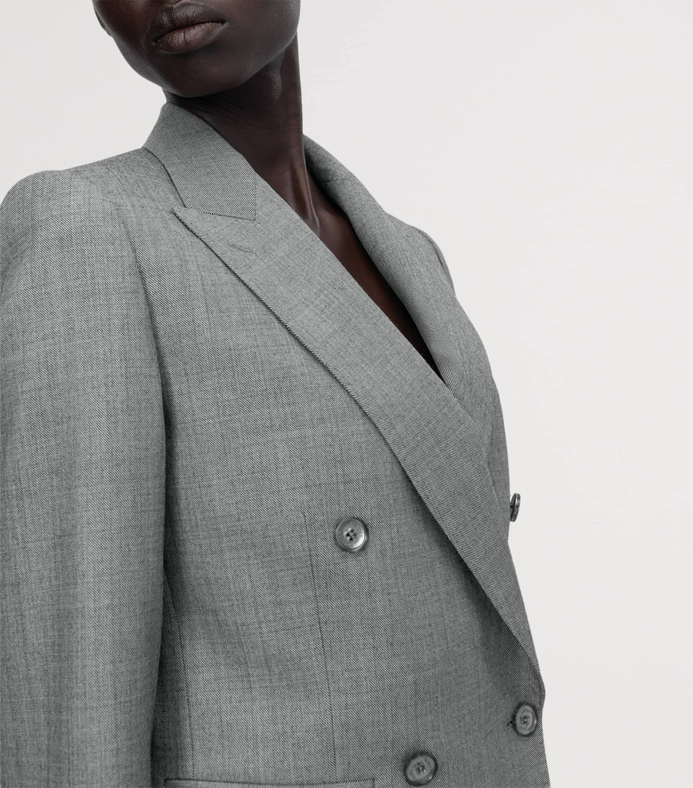 McQueen Womens Cropped Double-Breasted Blazer Image 5