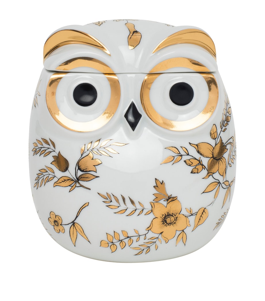 Fornasetti Jar Civetta Fiorata Black White Gold Image 2
