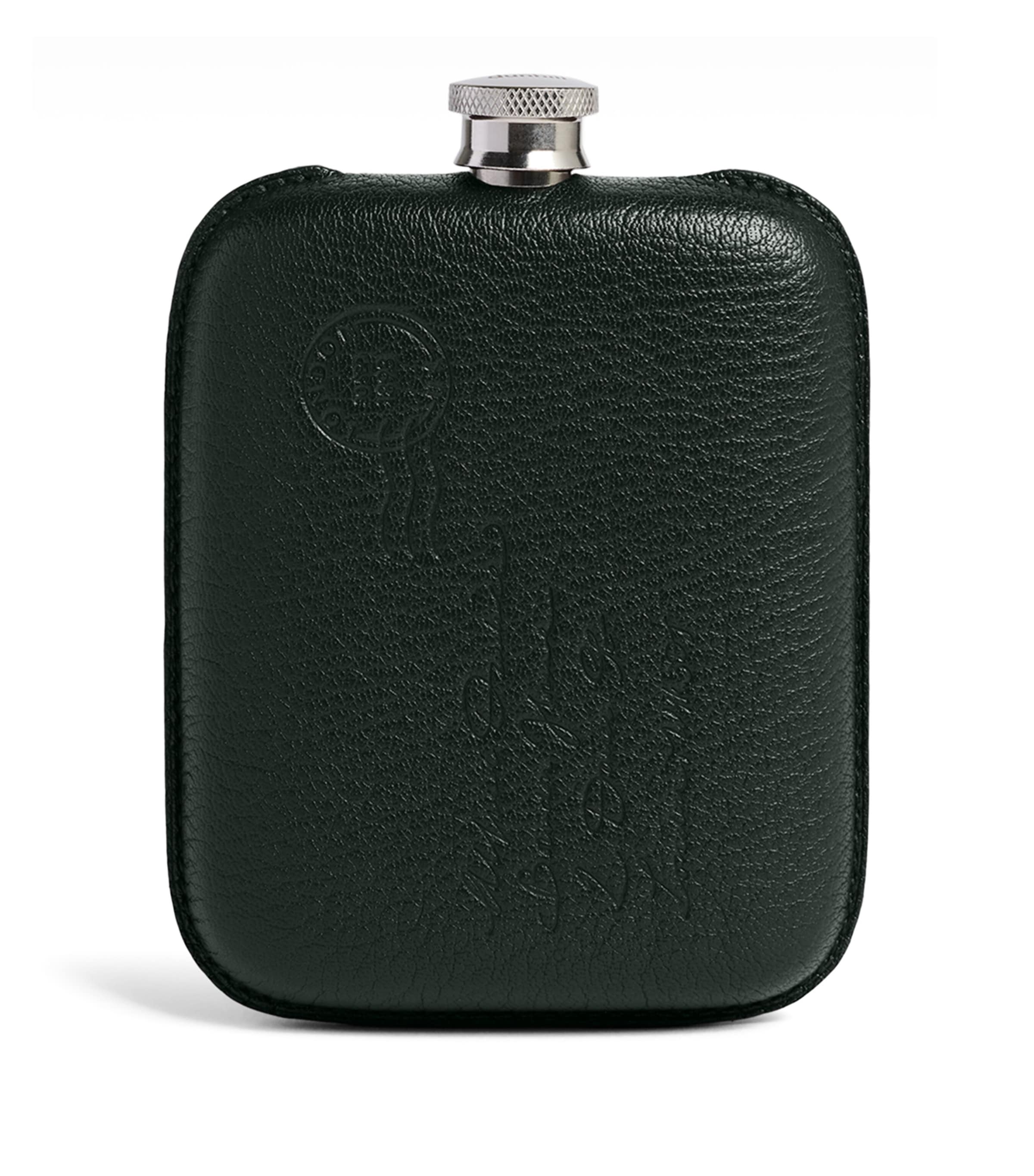 Dunhill Leather-Wrapped Flask Green Image 1