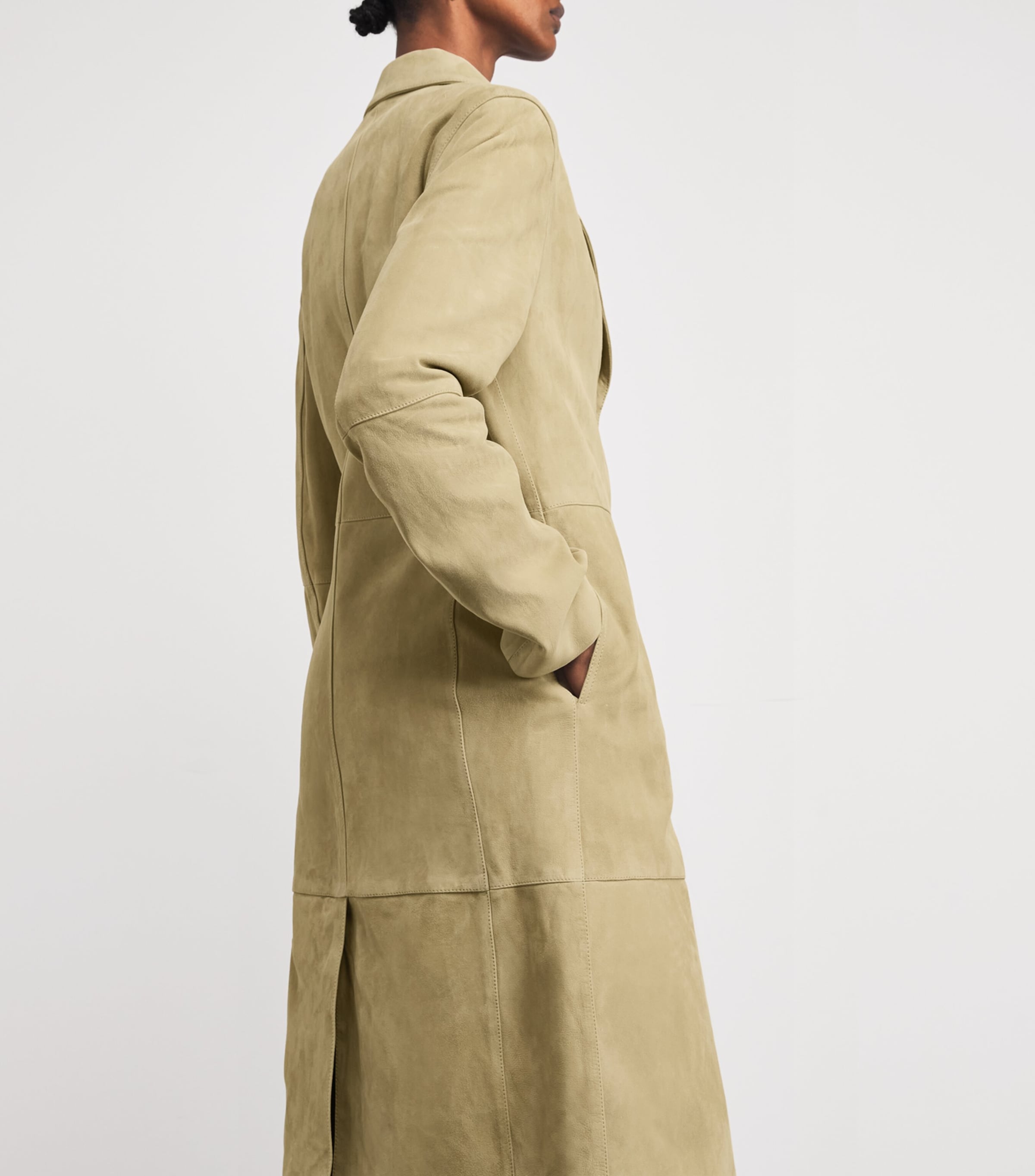 Totême Suede Cinched Coat | Harrods US