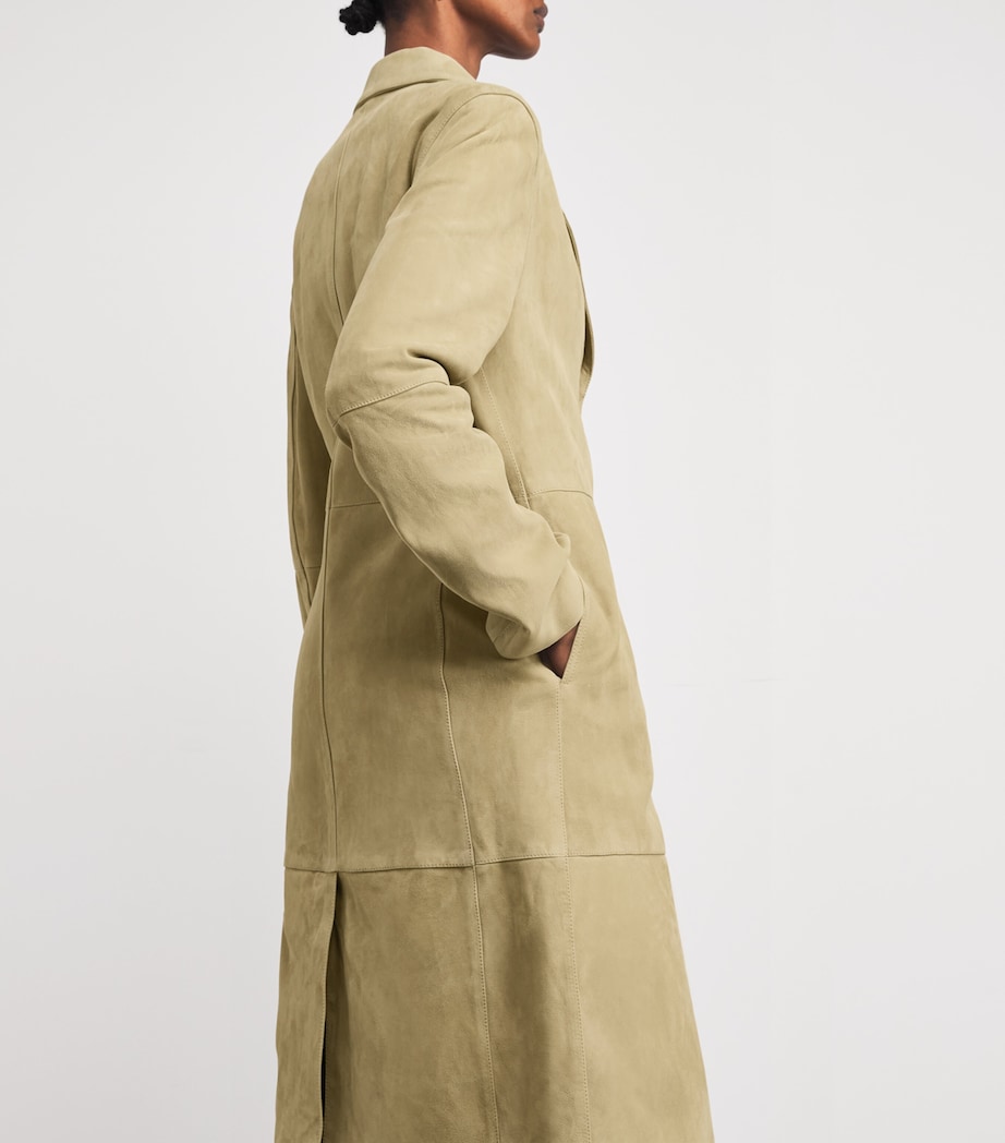 Toteme Womens Suede Cinched Coat Desert Image 6