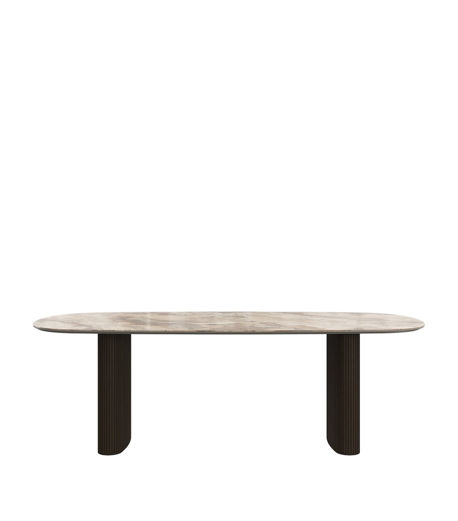 BoConcept Large Ceramic Santiago Dining Table Brown / Dark Oak Image 1