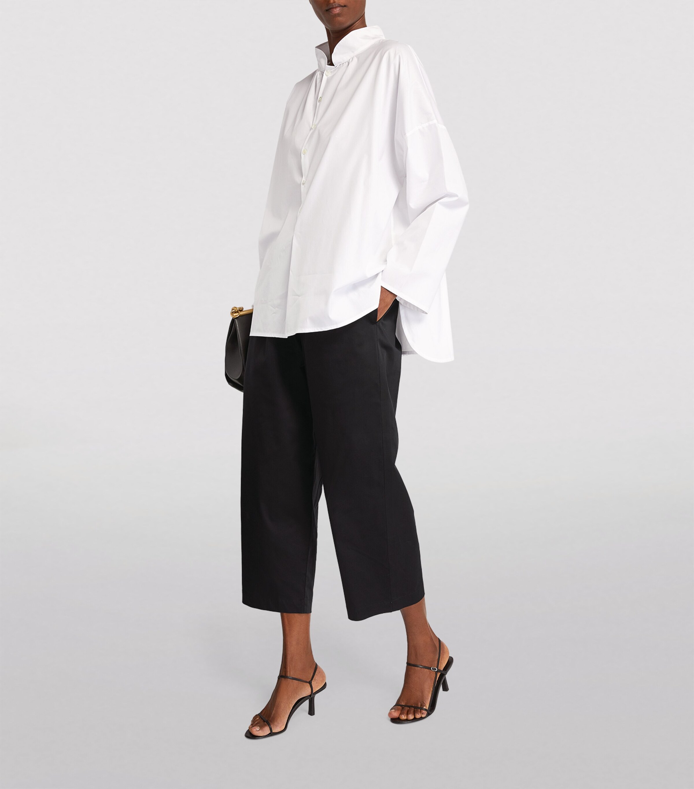 Cropped Japanese Trousers BLACK Image 4