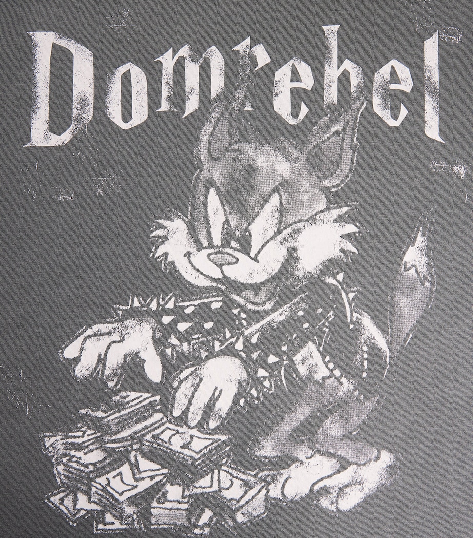 DOMREBEL Mens Cotton Collect T-Shirt Faded Black Image 6