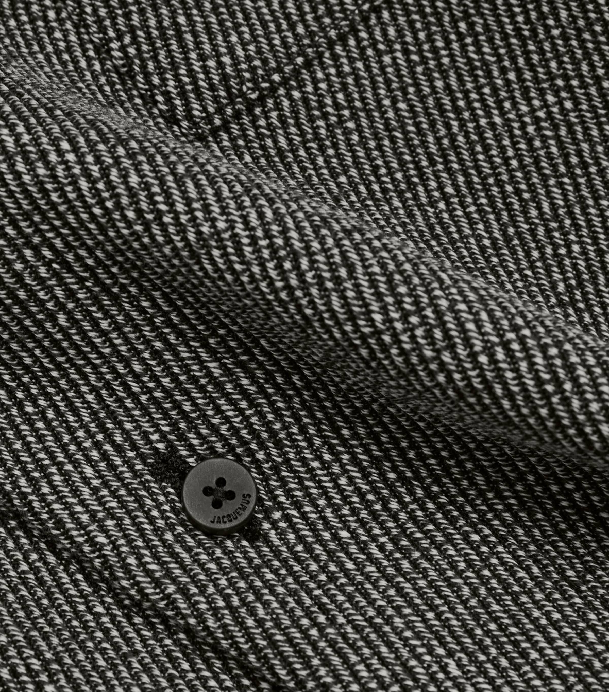Jacquemus Mens Wool-Cotton Twill Shirt Jacket Grey Image 5