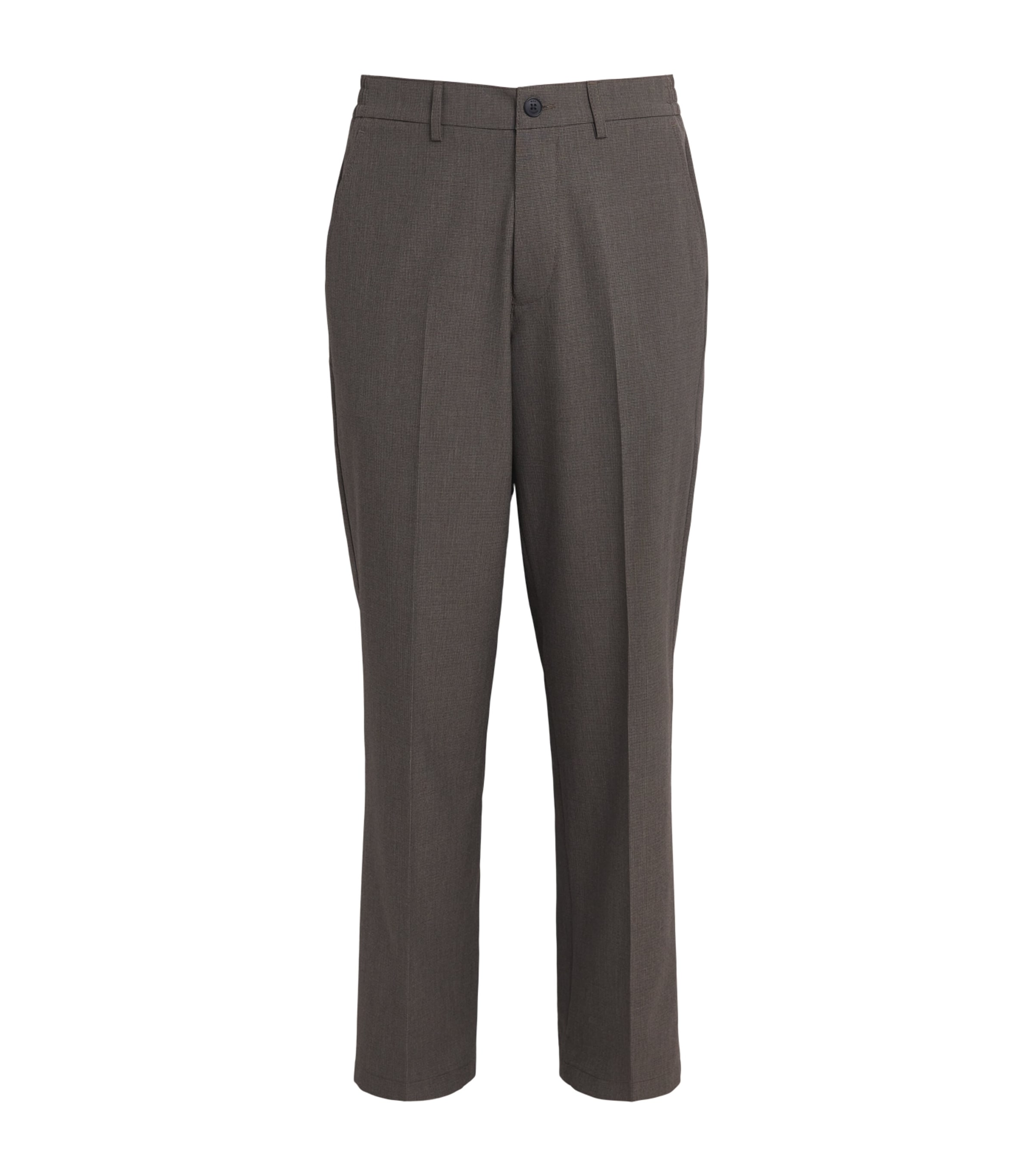 Micro Puppytooth Check Bayham Trousers BROWN Image 1