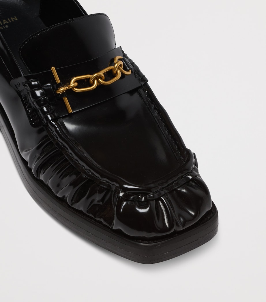 Glazed Leather Loafers 0PA NOIR Image 4