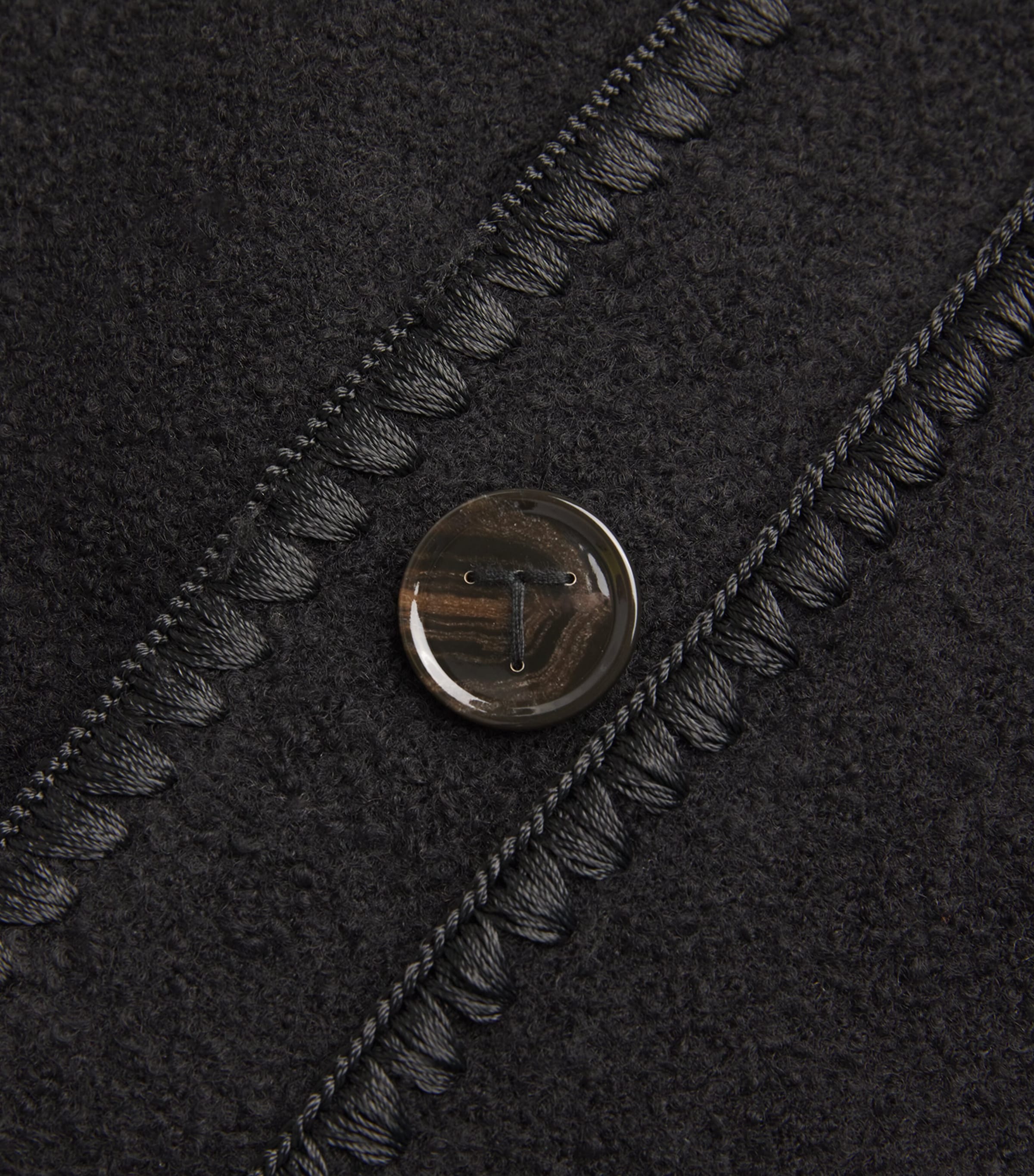 Wool-Blend Scarf Coat BLACK 001 Image 5