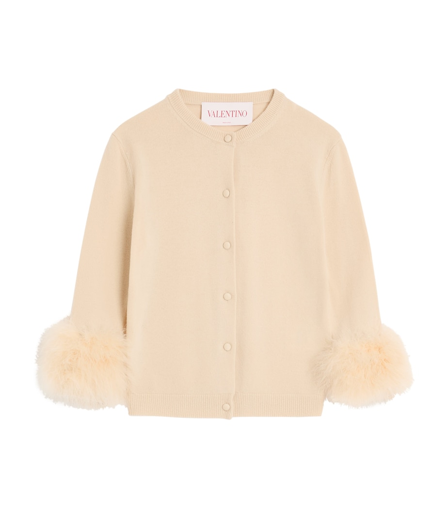 Wool Feather-Trim Cardigan ET5 Image 1