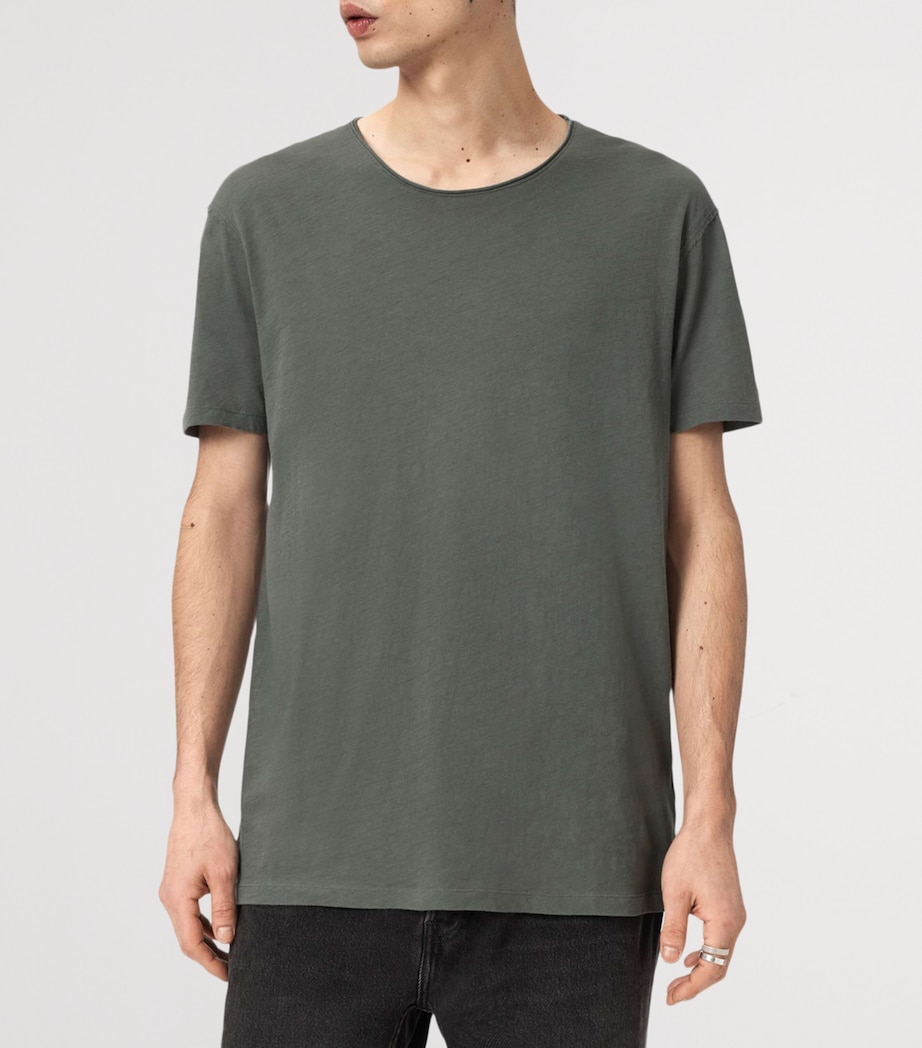 AllSaints Mens Organic Cotton Figure T-Shirt Gastor Green Image 3