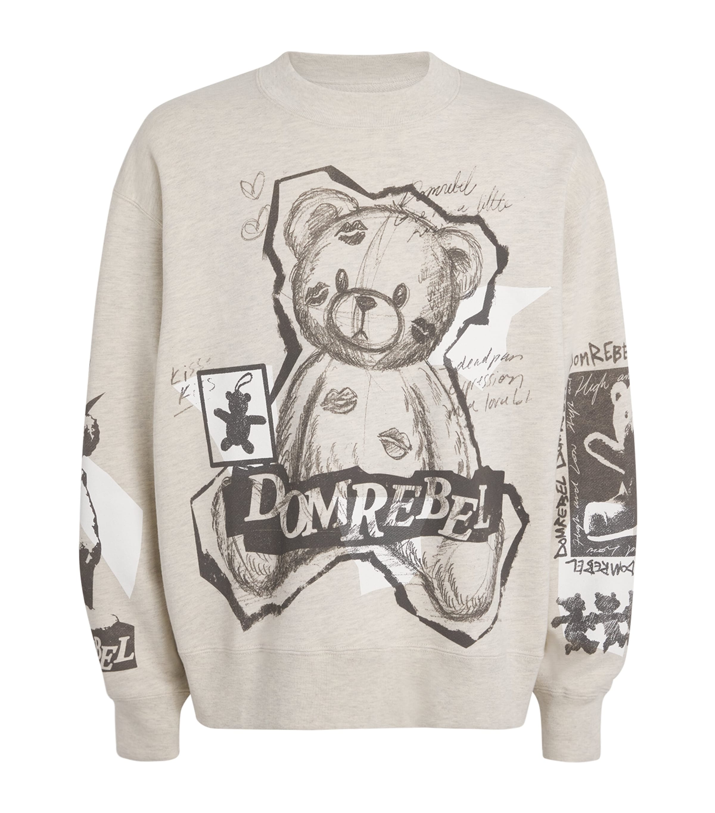Domrebel Cotton Sad Bear Sweatshirt In Neutral