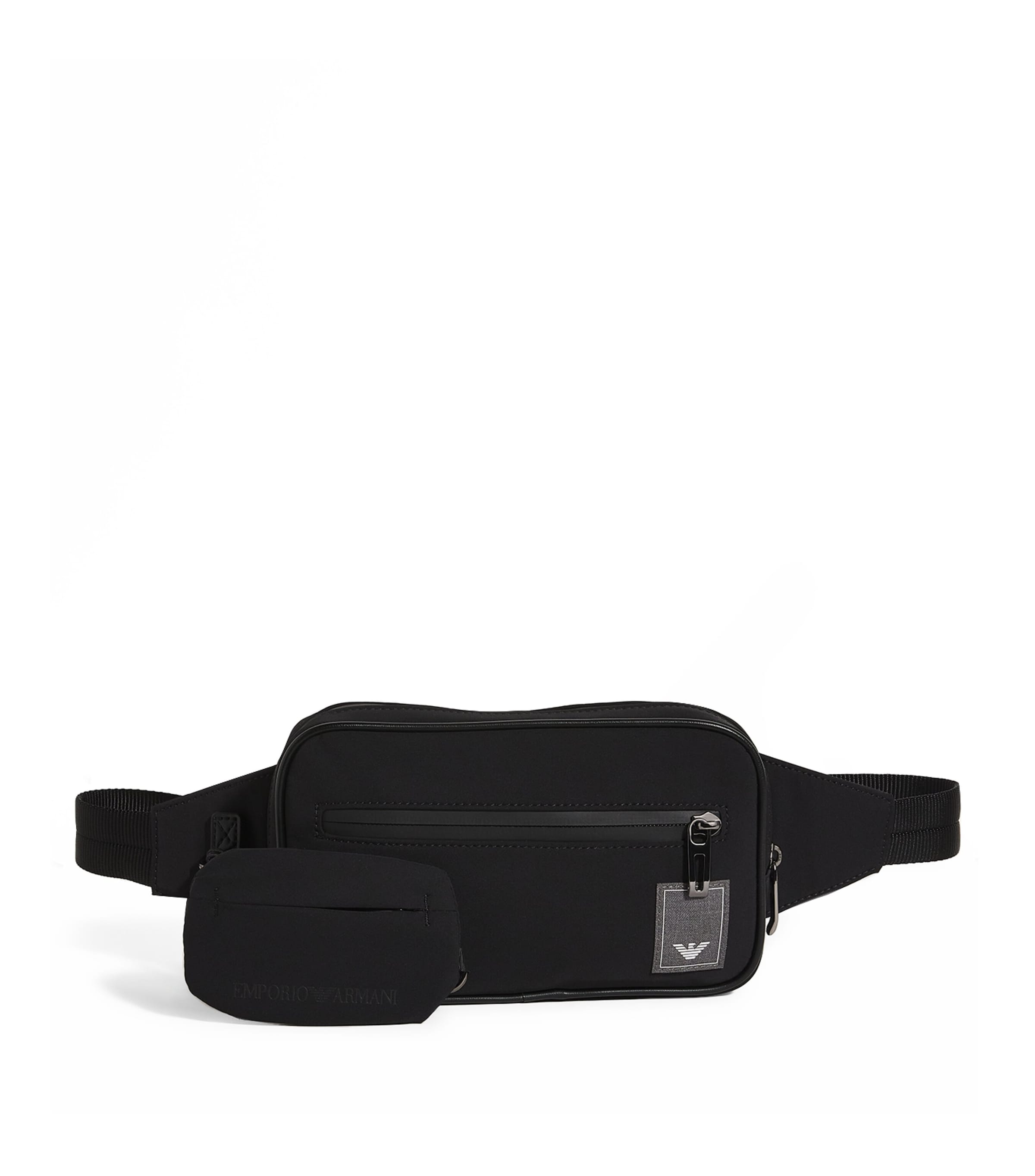 Shop Emporio Armani Logo-patch Belt Bag In Black