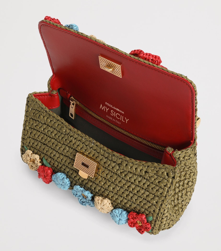 Dolce&Gabbana Woven My Sicily Top-Handle Bag Green/mul Image 6
