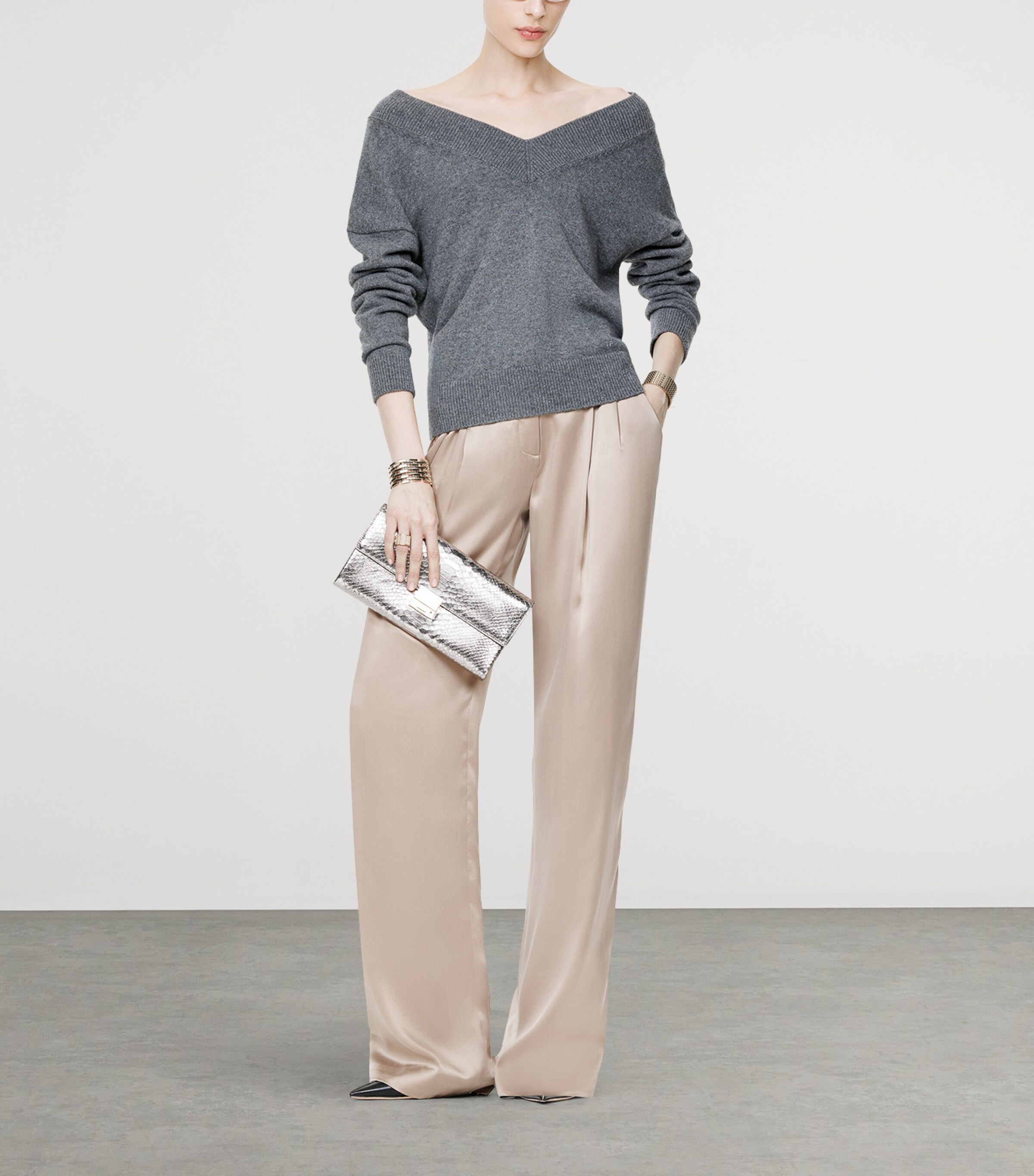 TOM FORD Womens Silk Tailored Trousers Jbq Image 2