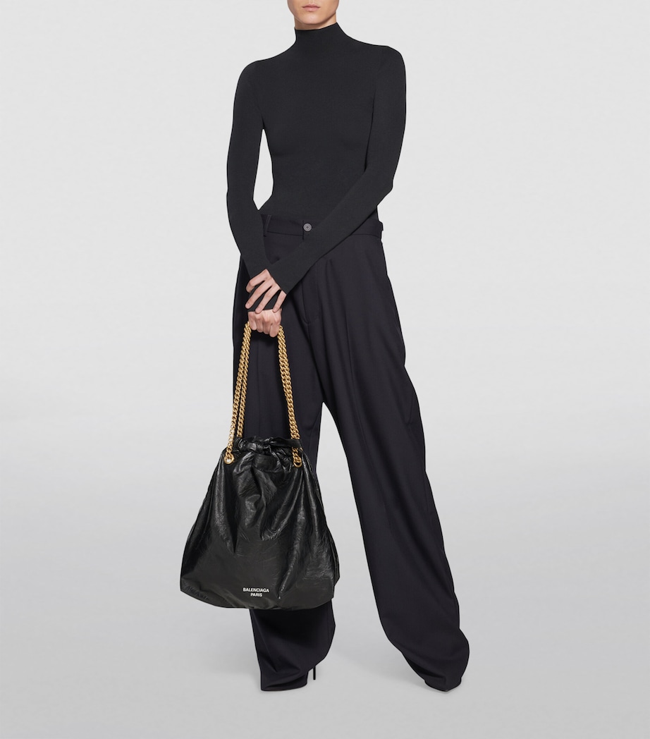 Medium Leather Crush Tote Bag 1000 Image 7