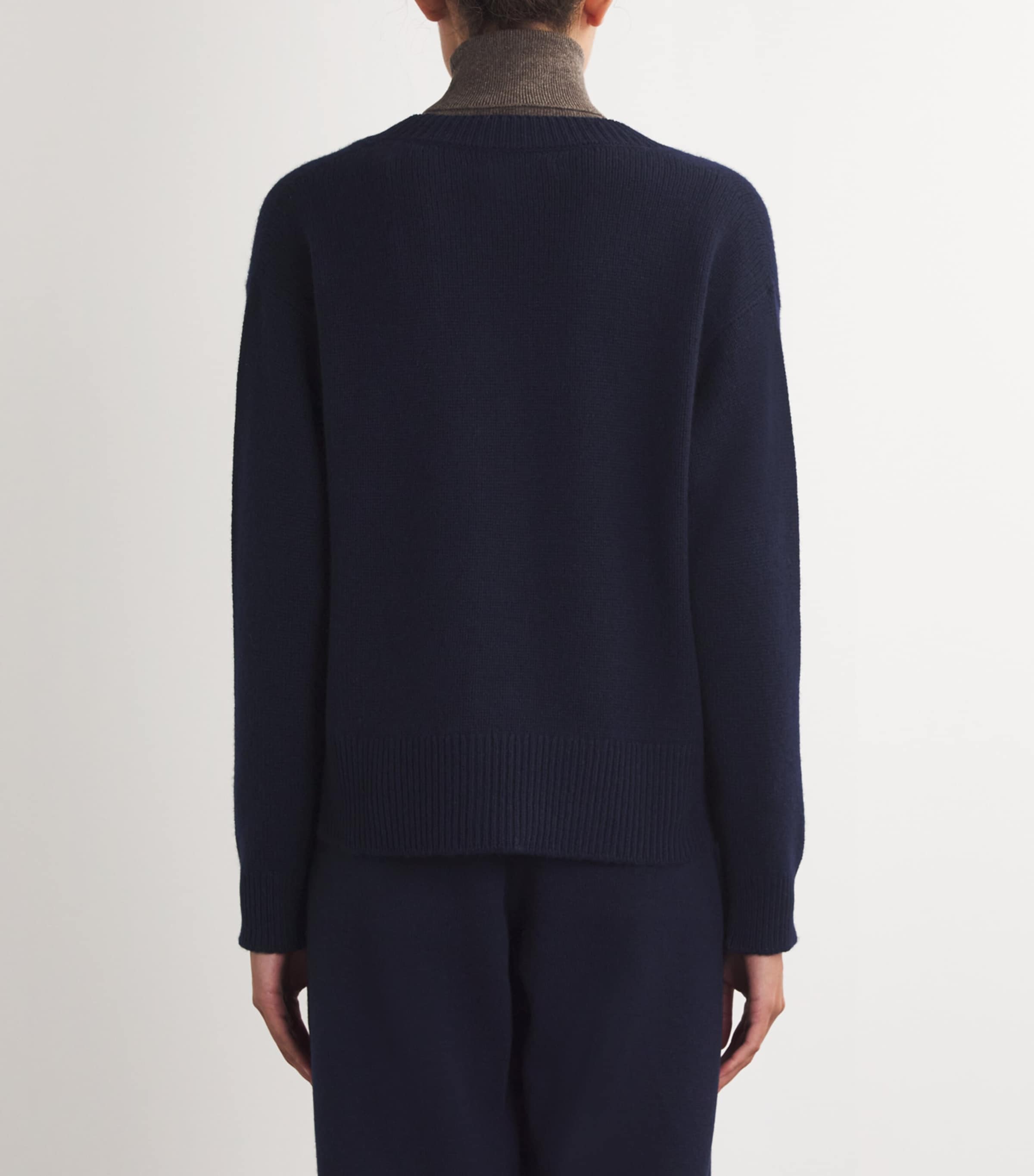 Cashmere Boxy Cardigan T&D NAVY Image 4