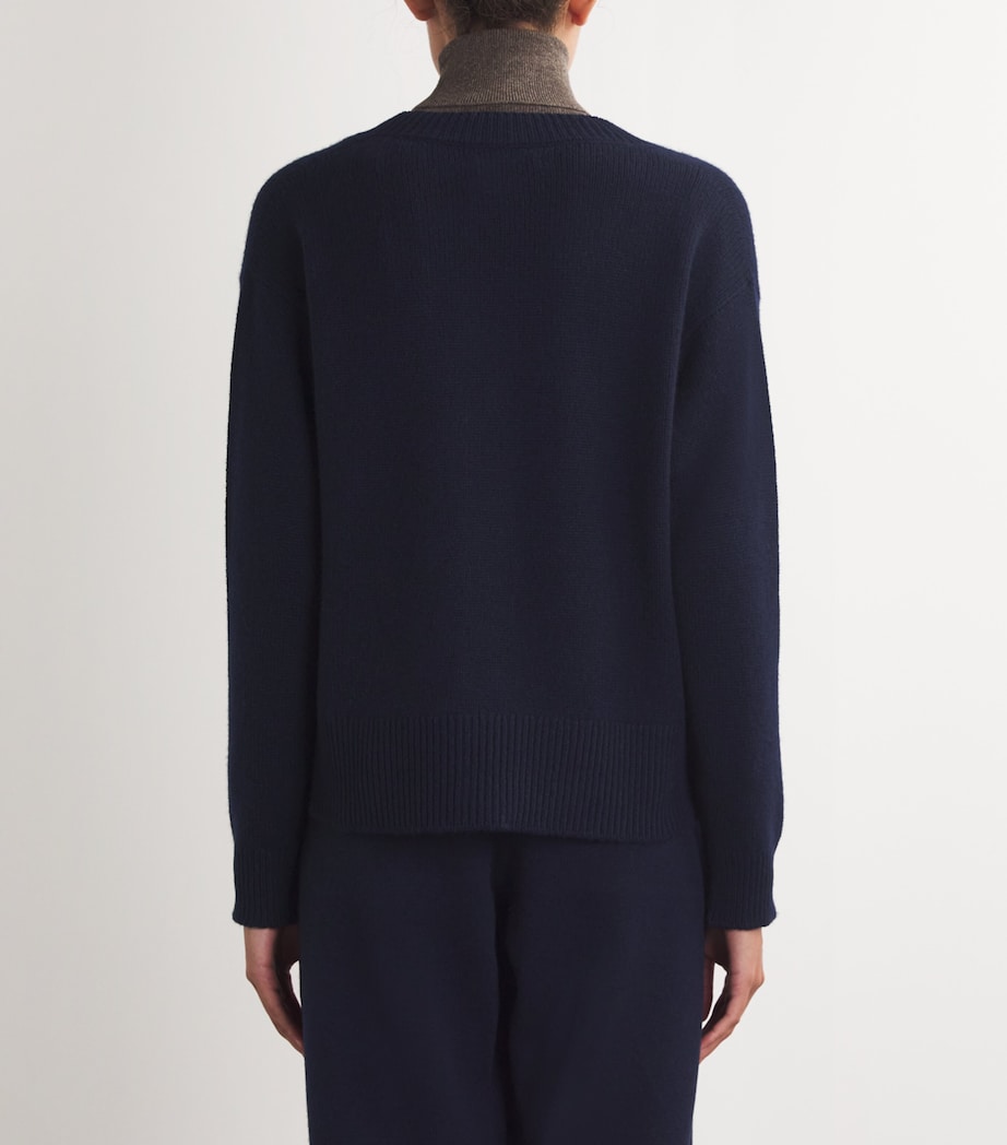 Cashmere Boxy Cardigan T&D NAVY Image 4
