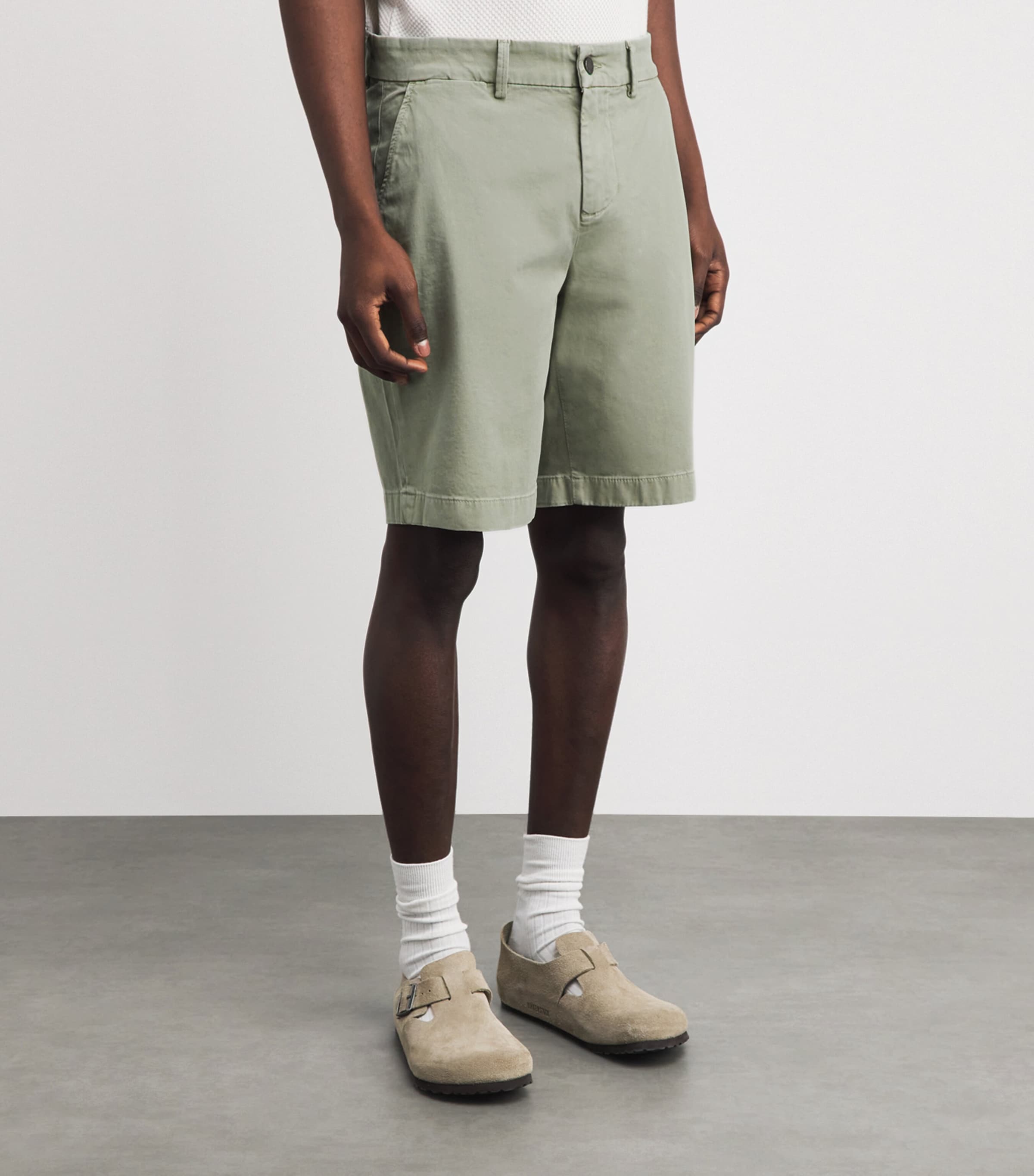 7 For All Mankind Mens Luxe Performance Chino Shorts Green Image 4
