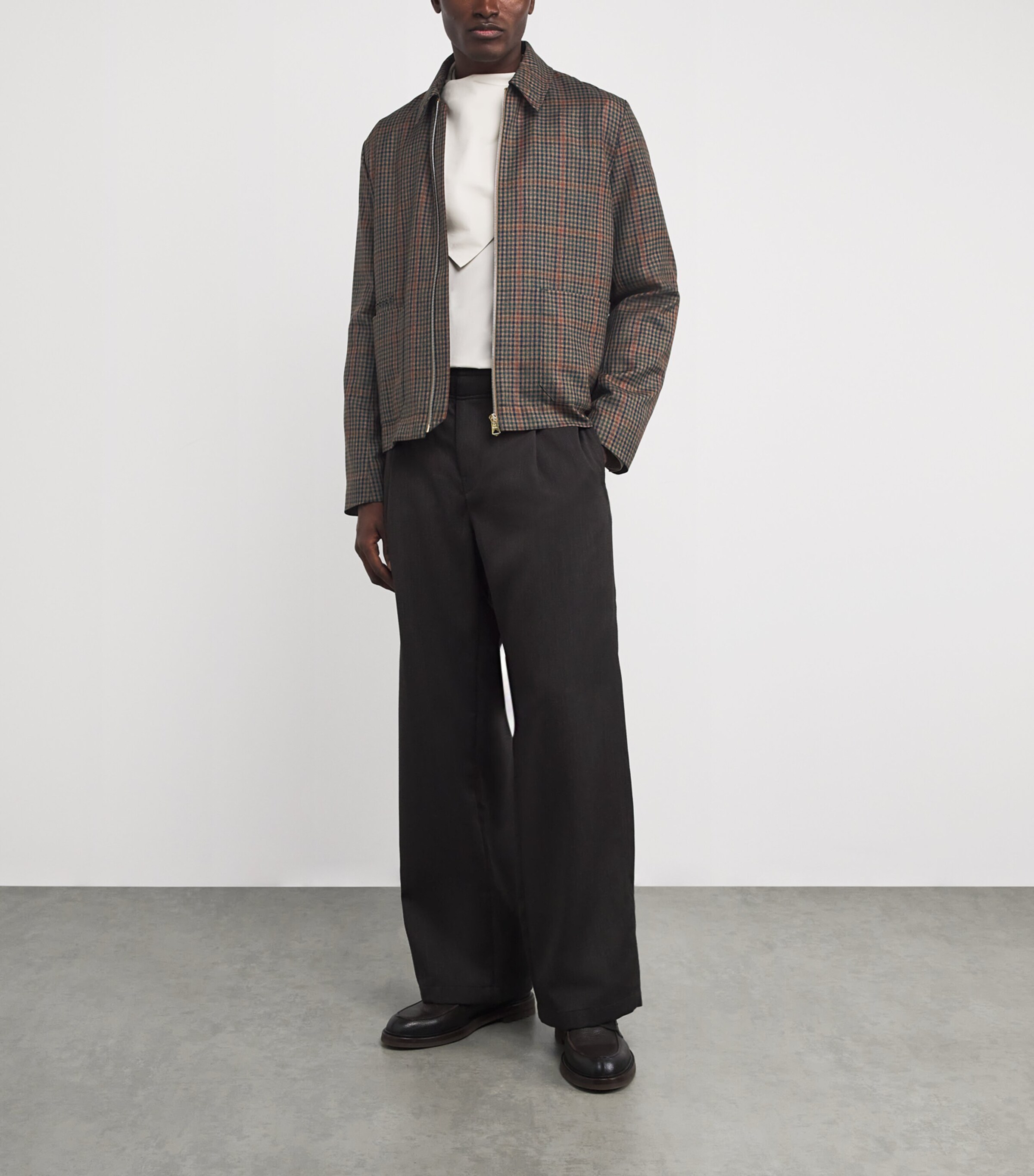 Wool Check Jacket 62_TAN Image 2