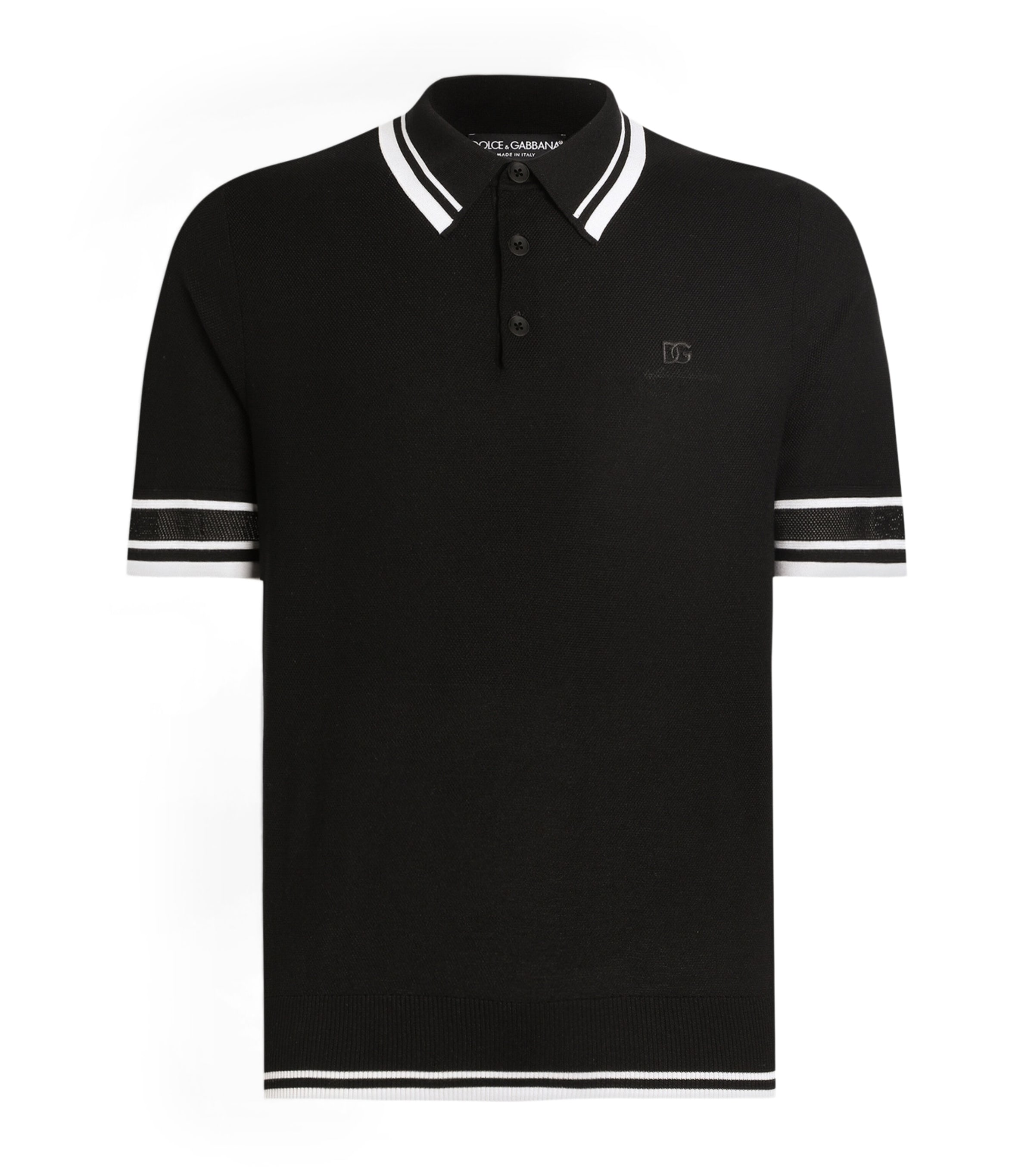 Silk-Blend Polo Shirt N0000-BLACK Image 1