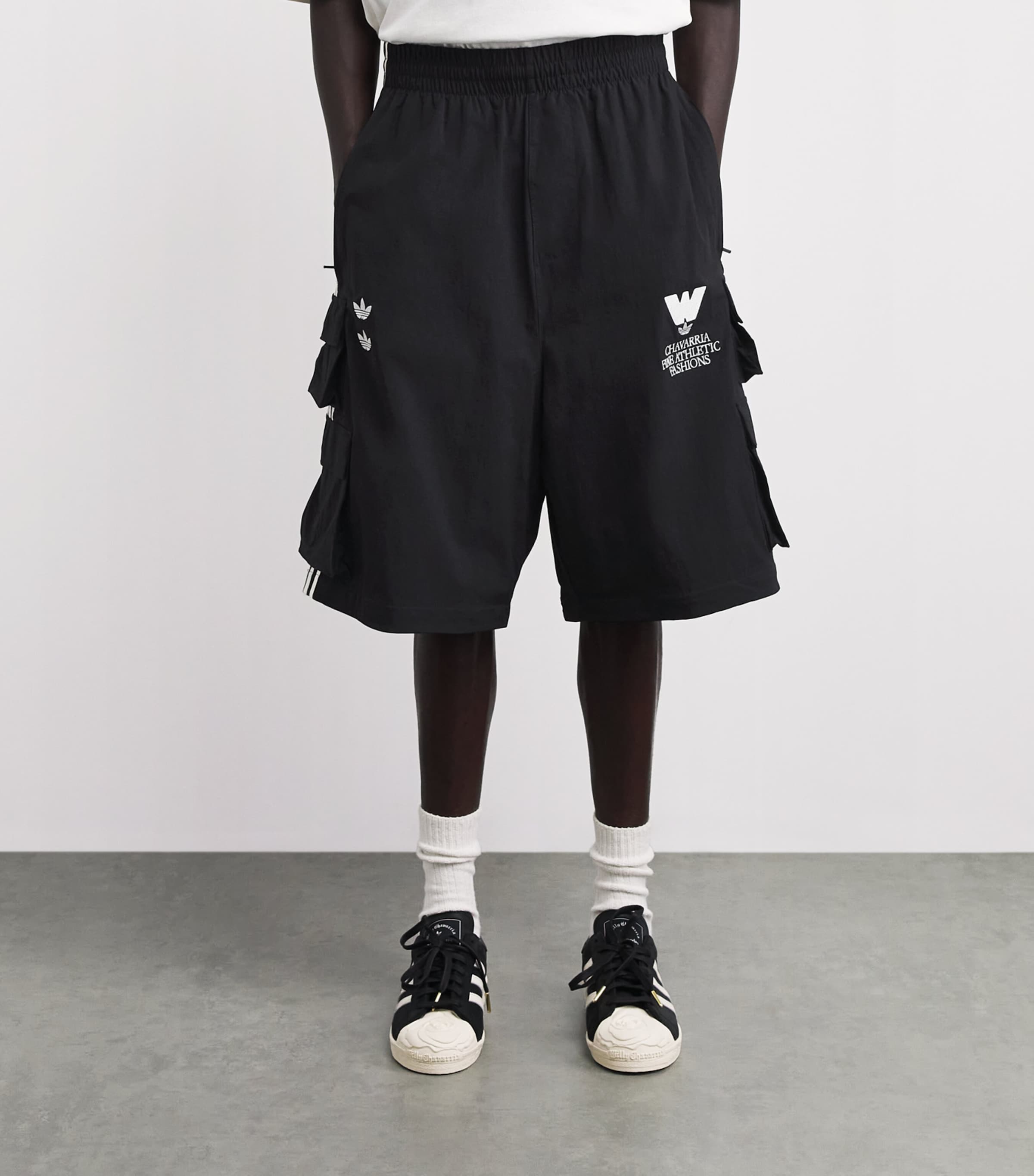 Willy Chavarria Mens x adidas Originals Cargo Trousers Black Image 6