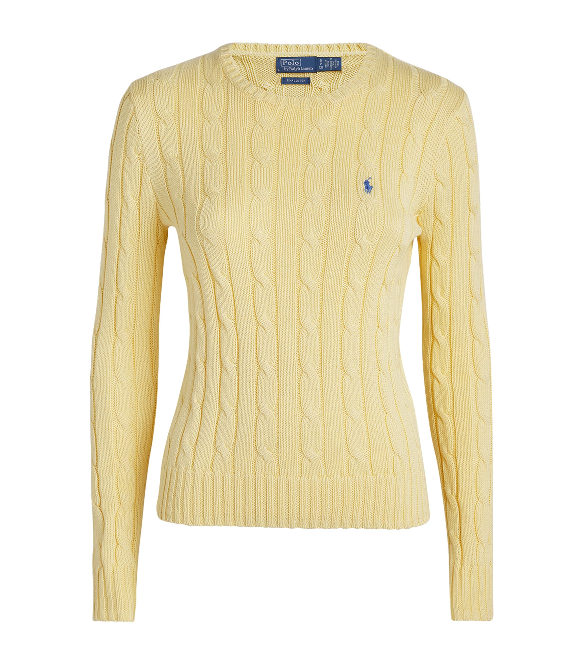 Polo Ralph Lauren Julianna Cable Knit Sweater In Yellow
