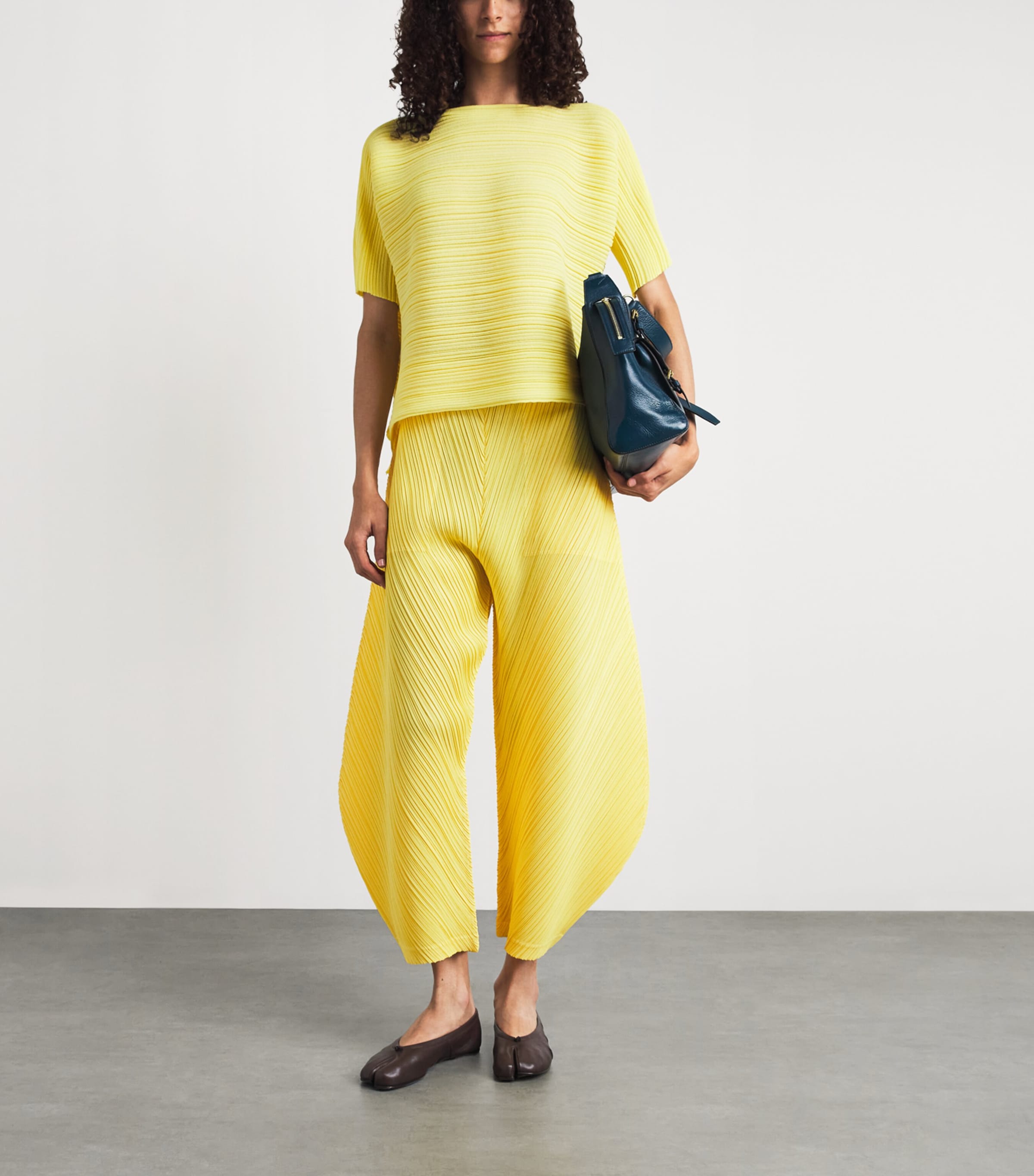 Pleats Please Issey Miyake Womens Thicker Bottoms 1 Trousers Yellow Image 2