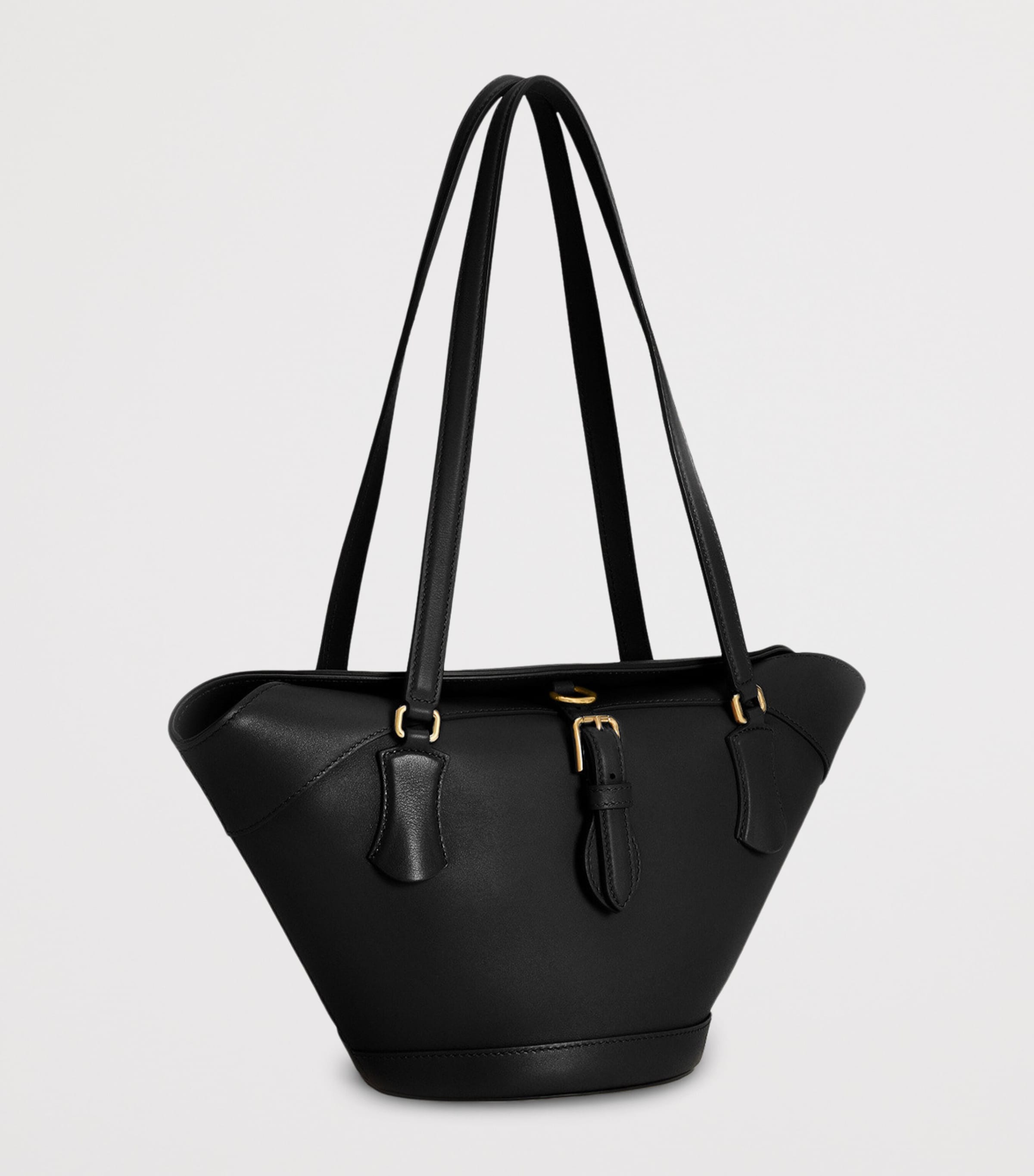 Leather Capri Shoulder Bag 80999-BLACK Image 3