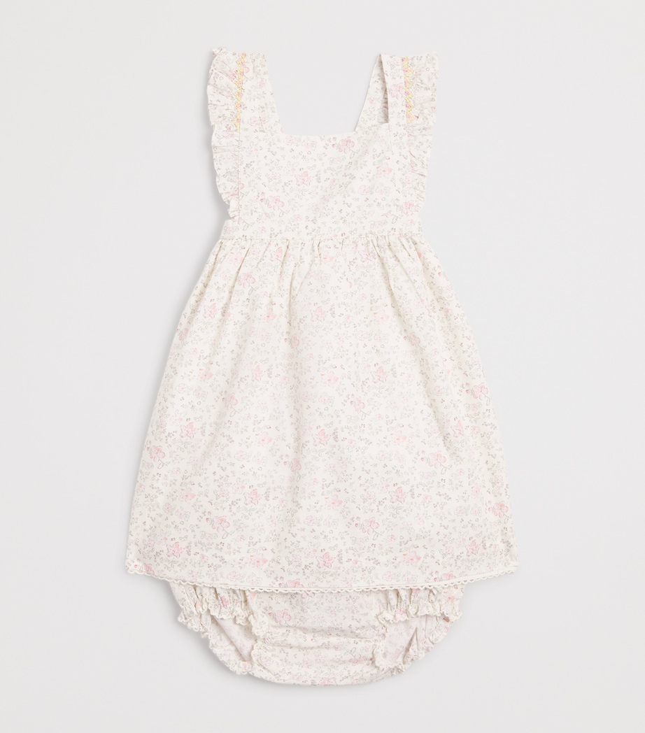 Marie-Chantal Cotton Cleo Athena Frill Dress (3-24 Months) Poreclain/rose Image 3